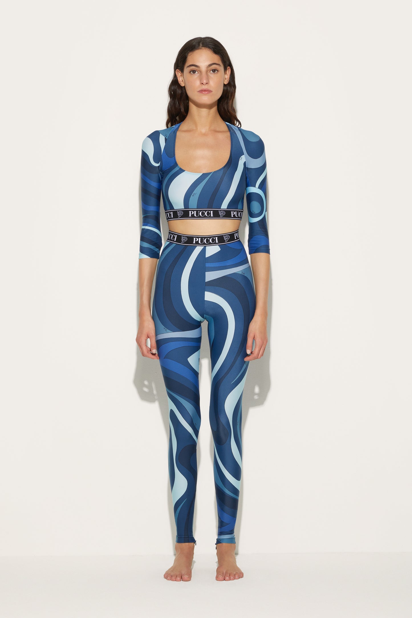 Marmo-Print Crop Top View 2 - Pucci