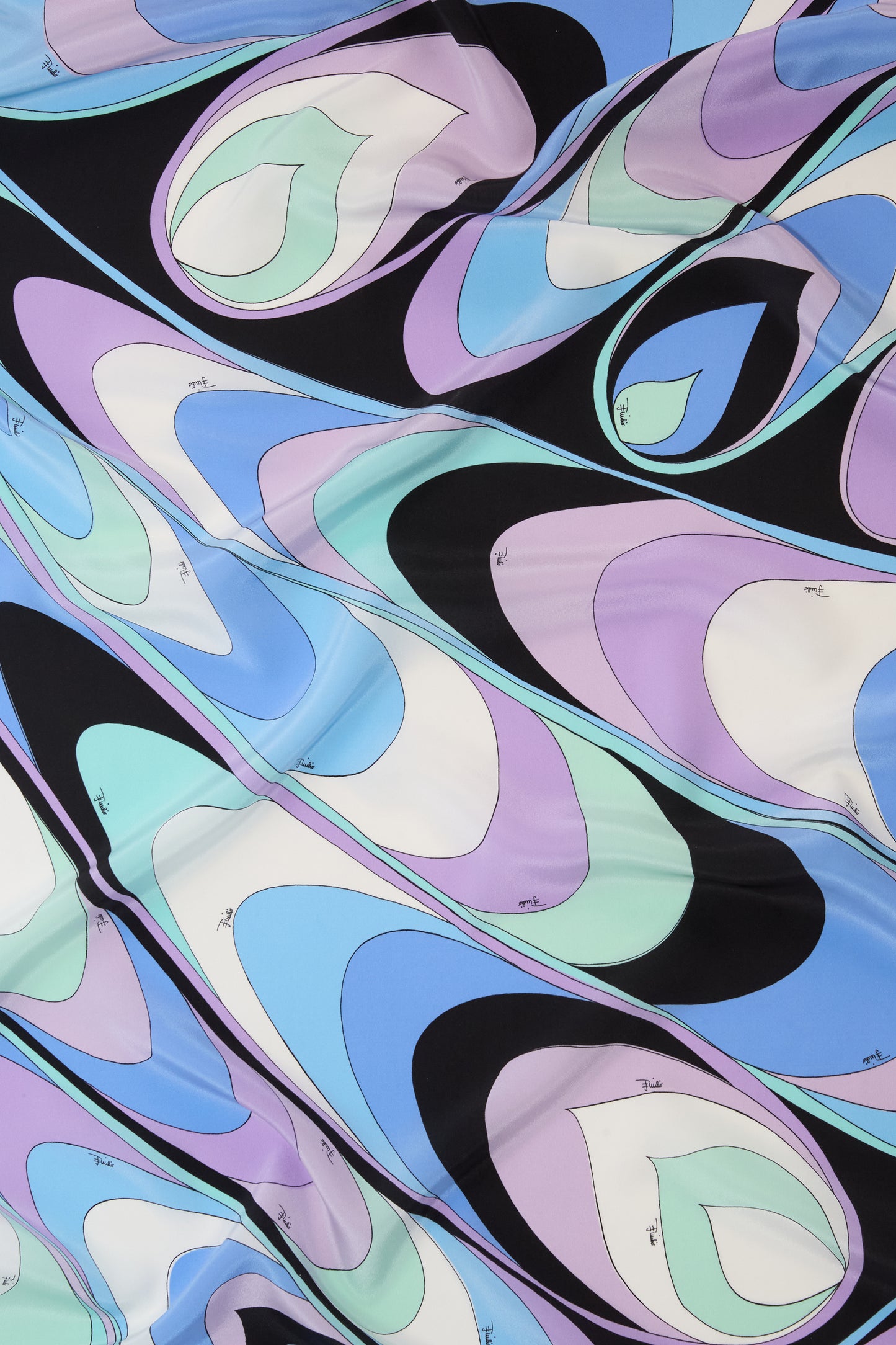 Onde-Print Silk Stole View 2 - Pucci