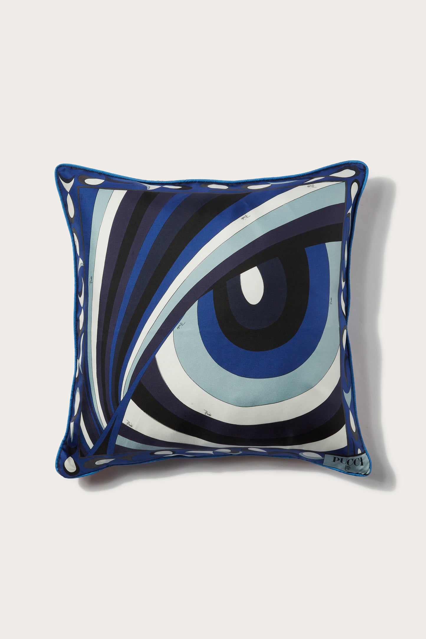 Orchidee and Iride-Print Small Silk-Twill Cushion View 2 - Pucci