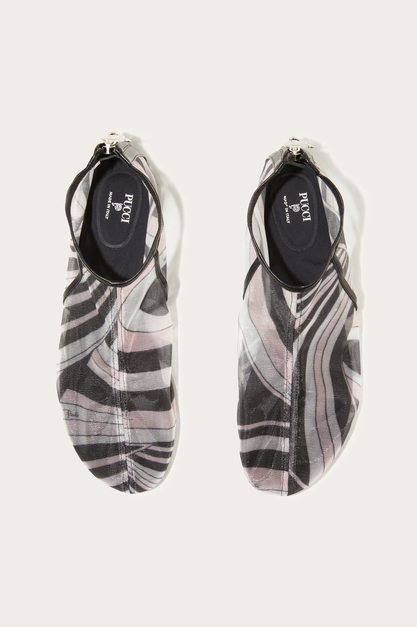 Iride-Print Mesh Flat Shoes View 2 - Pucci