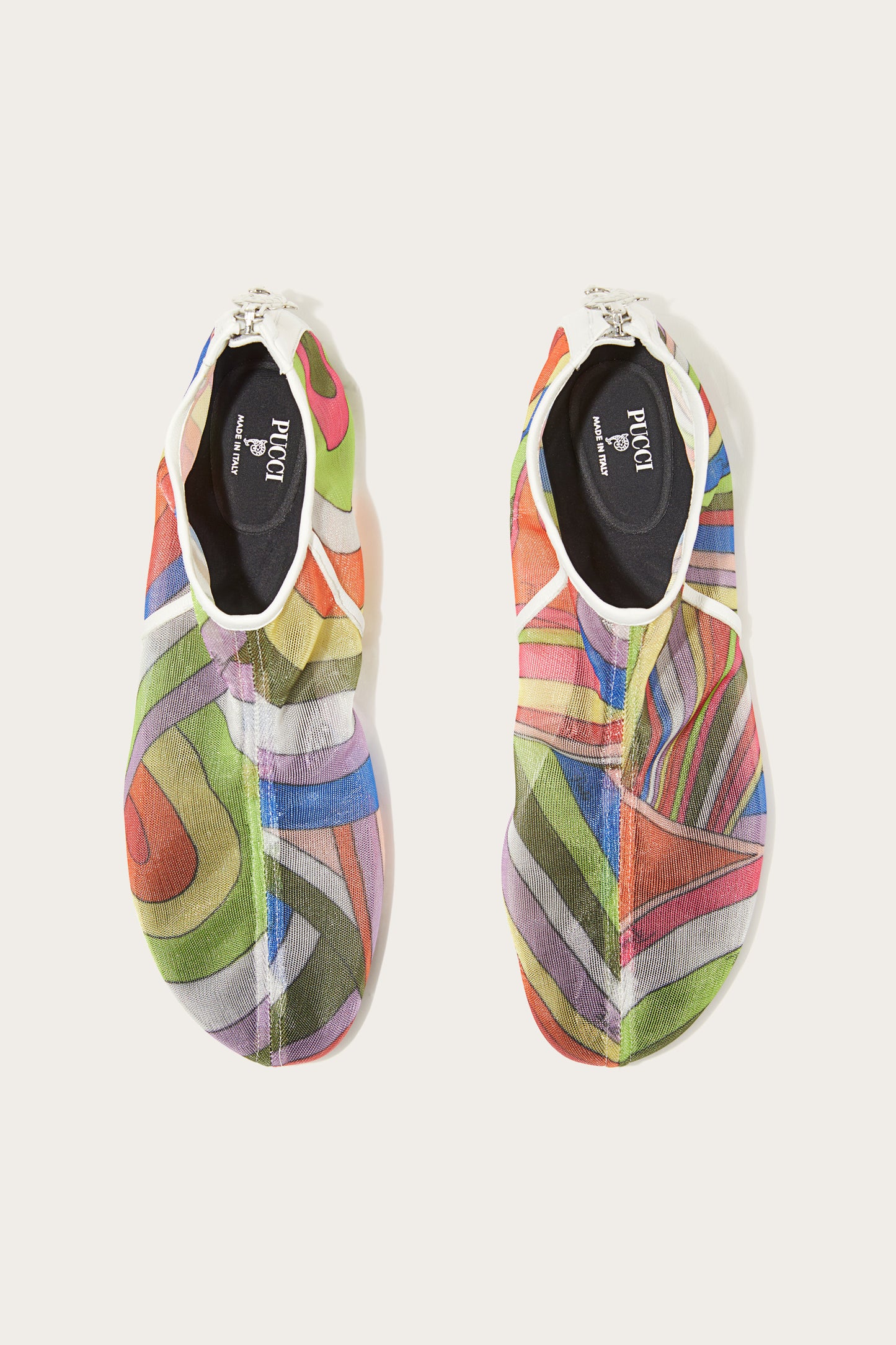 Iride-Print Mesh Flat Shoes View 2 - Pucci