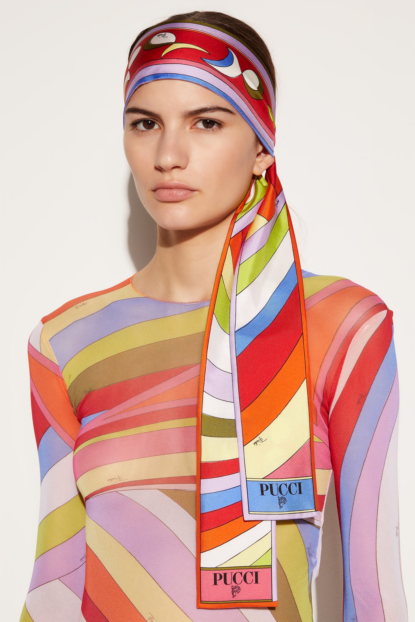 Iride And Pesci-Print Silk-Twill Scarf View 2 - Pucci