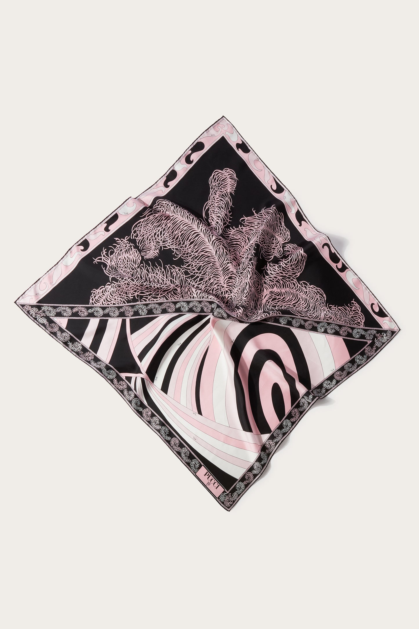 Iride And Struzzo-Print Large Silk-Twill Carré View 1 - Pucci