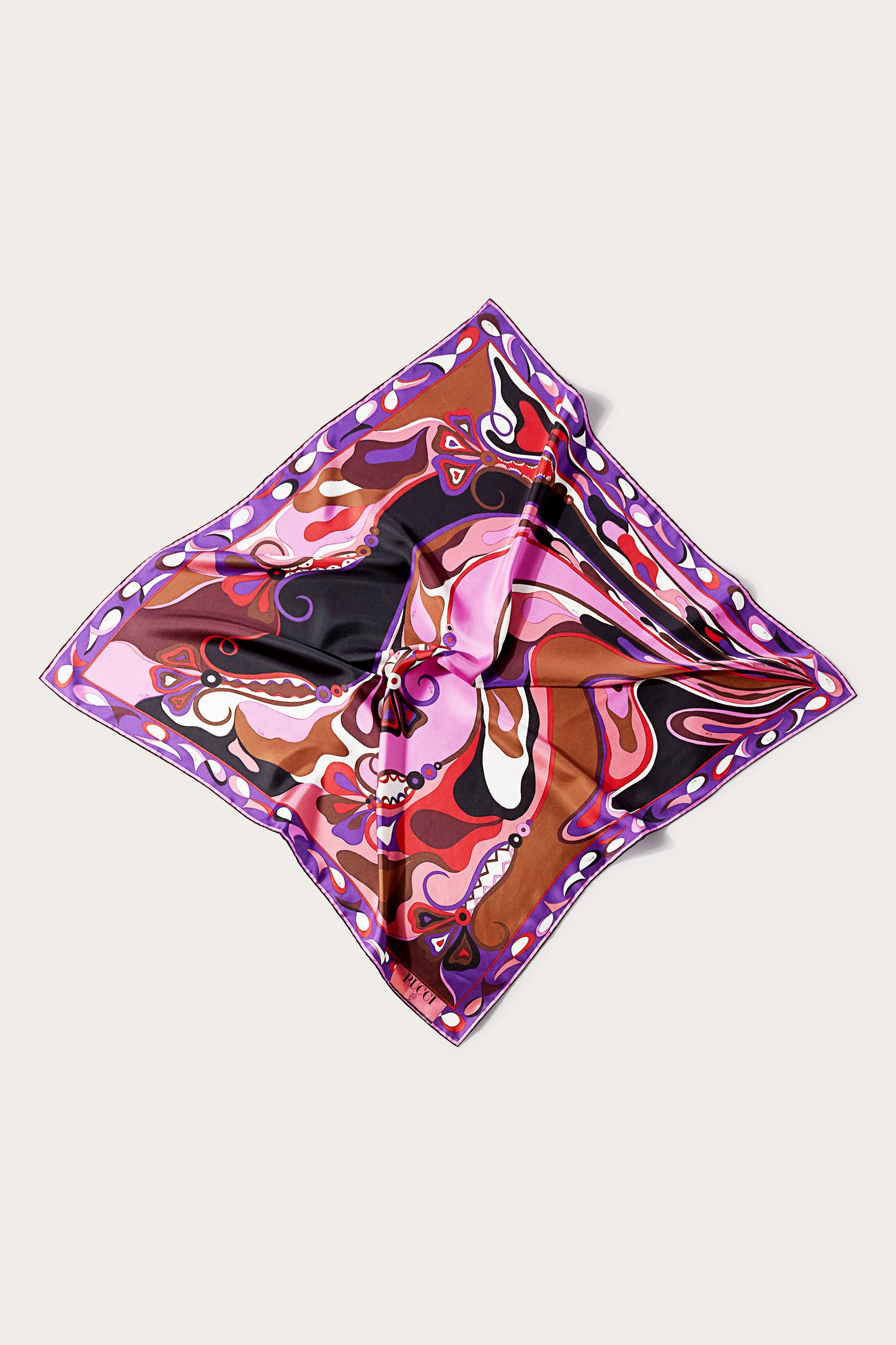 Orchidee-Print Large Silk-Twill Carré View 1 - Pucci