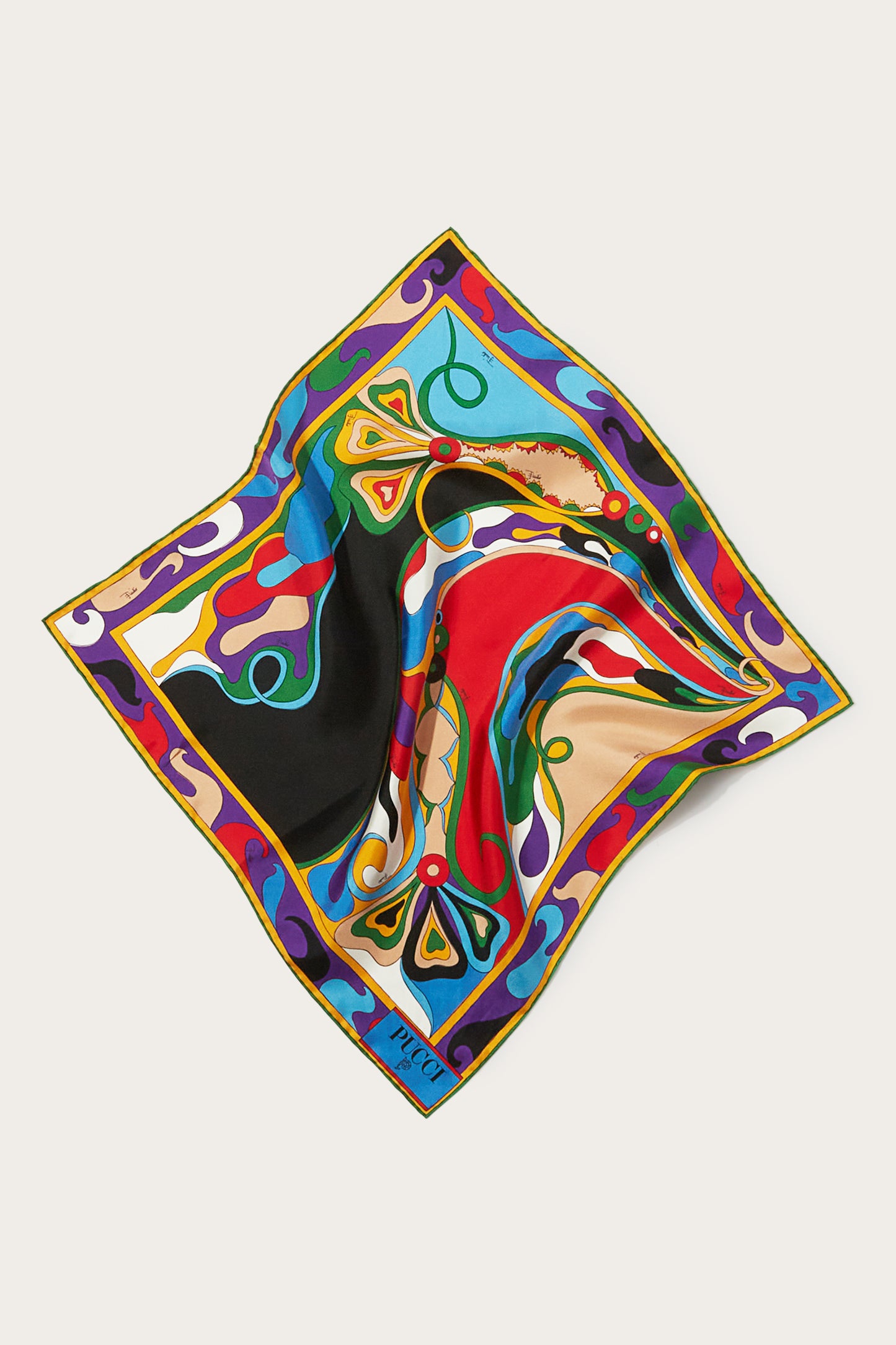 Orchidee-Print Small Silk-Twill Carré View 1 - Pucci