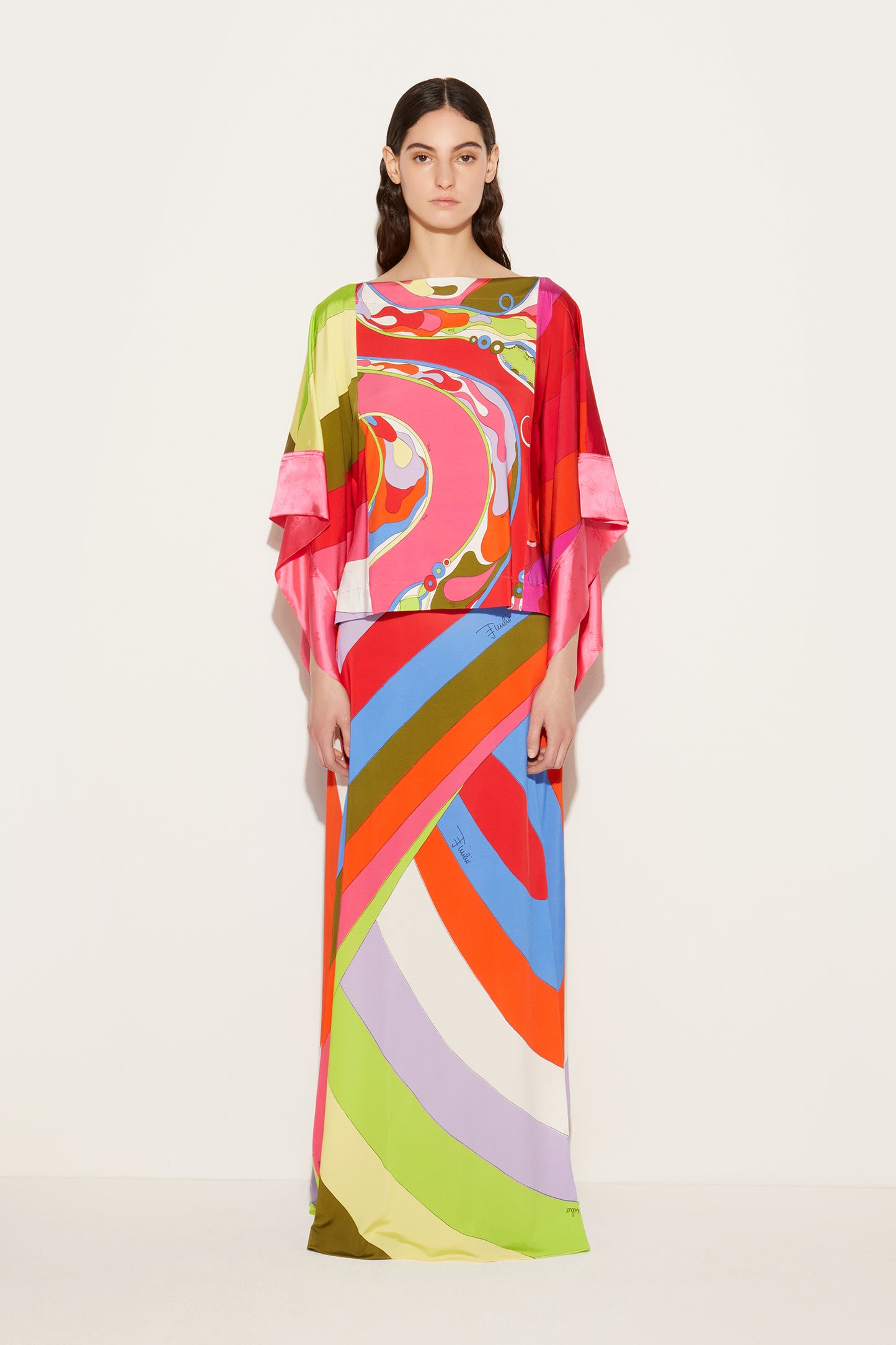 Orchidee-Print Kaftan Top View 2 - Pucci