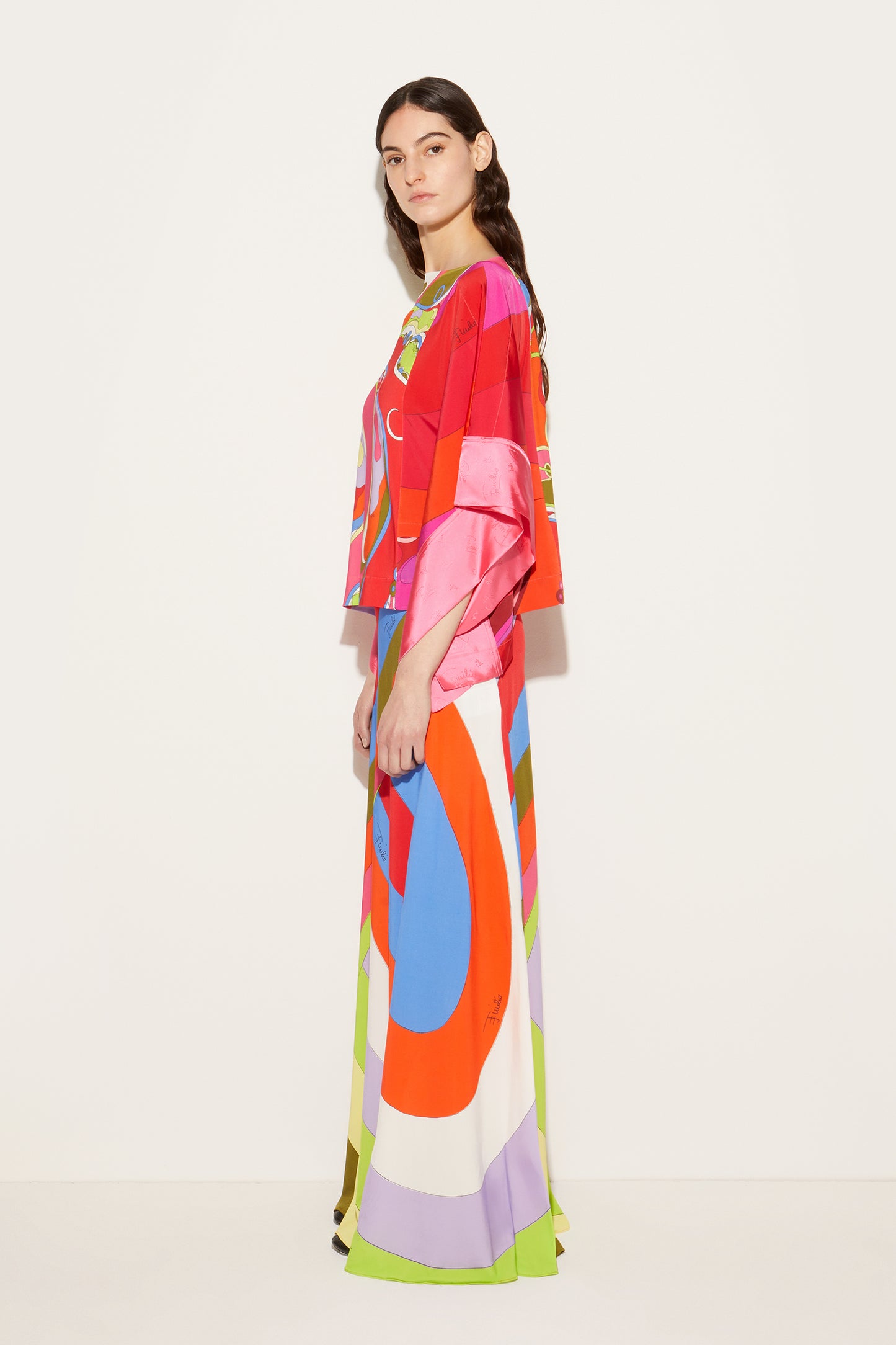 Orchidee-Print Kaftan Top View 3 - Pucci