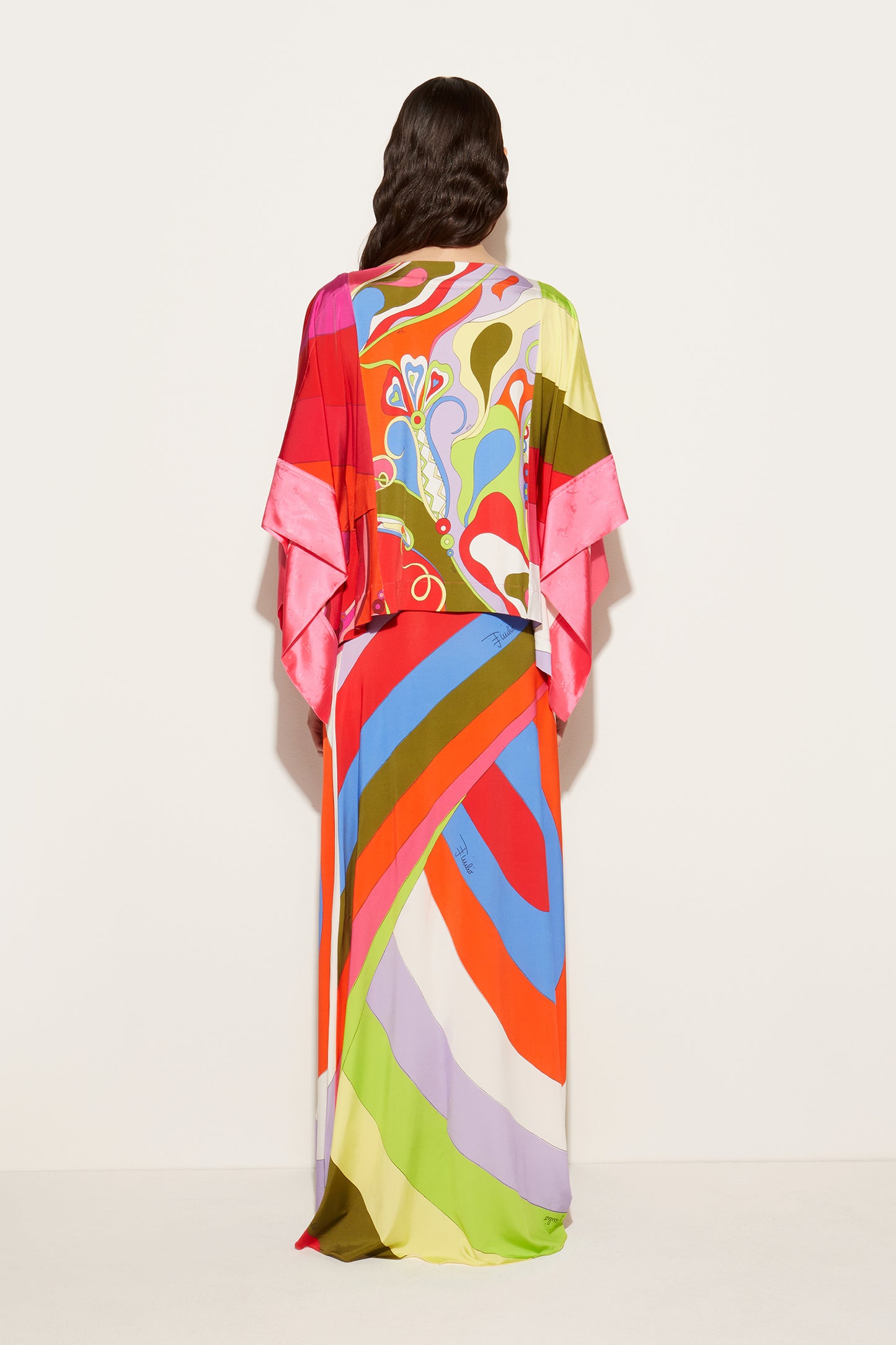 Orchidee-Print Kaftan Top View 4 - Pucci