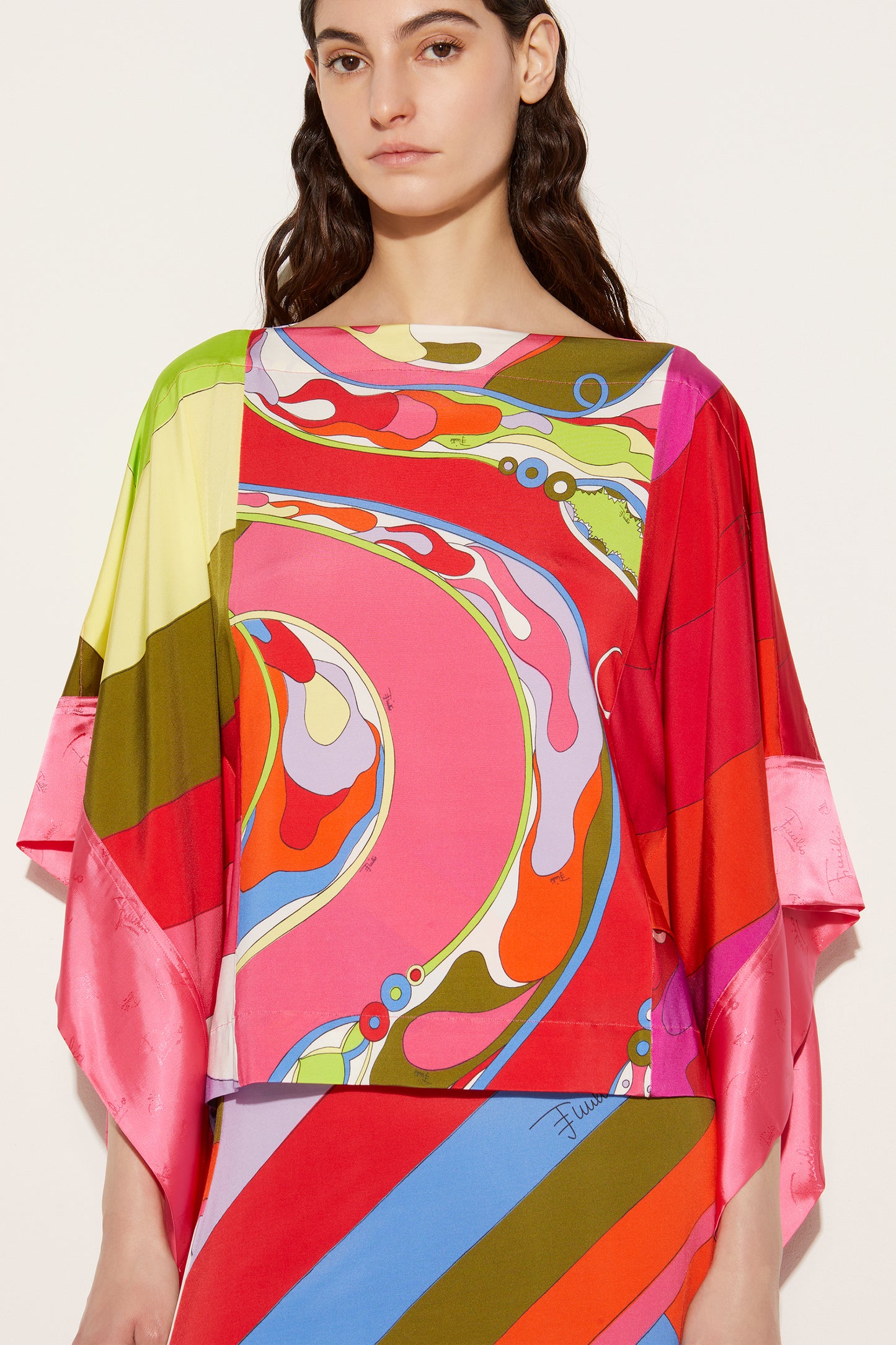 Orchidee-Print Kaftan Top View 5 - Pucci