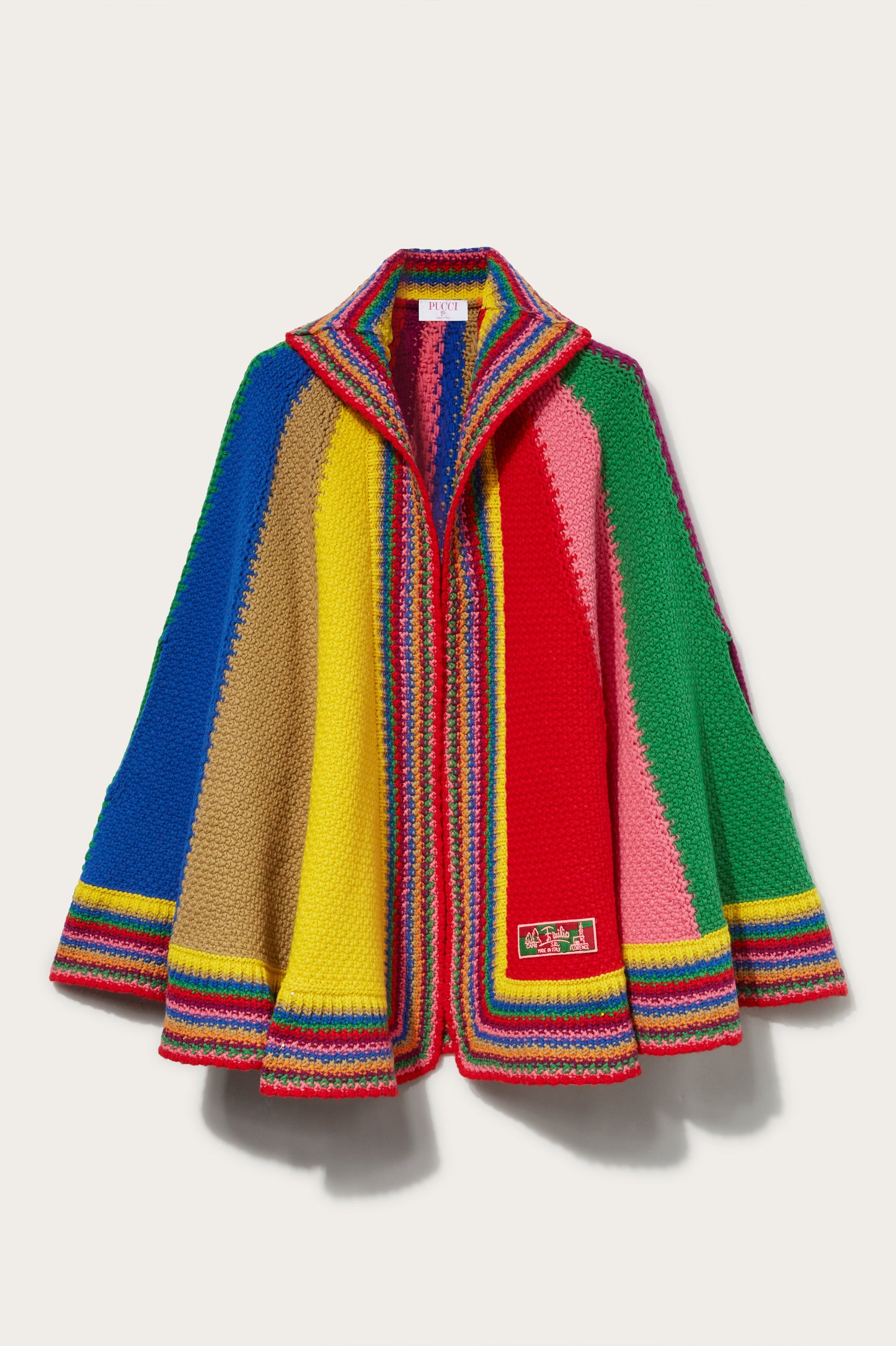 Colourblock Wool Cape View 1 - Pucci