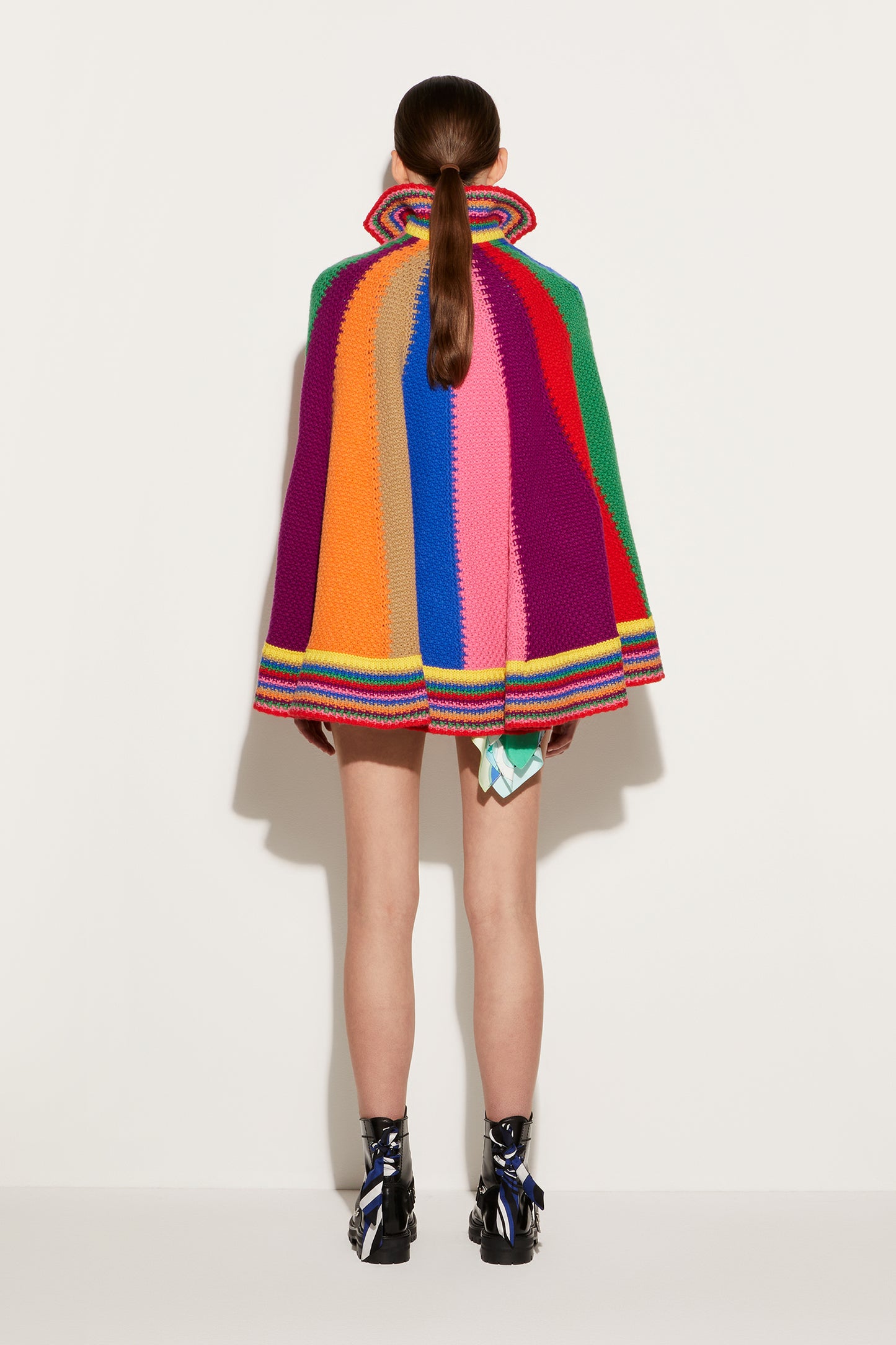 Colourblock Wool Cape View 4 - Pucci