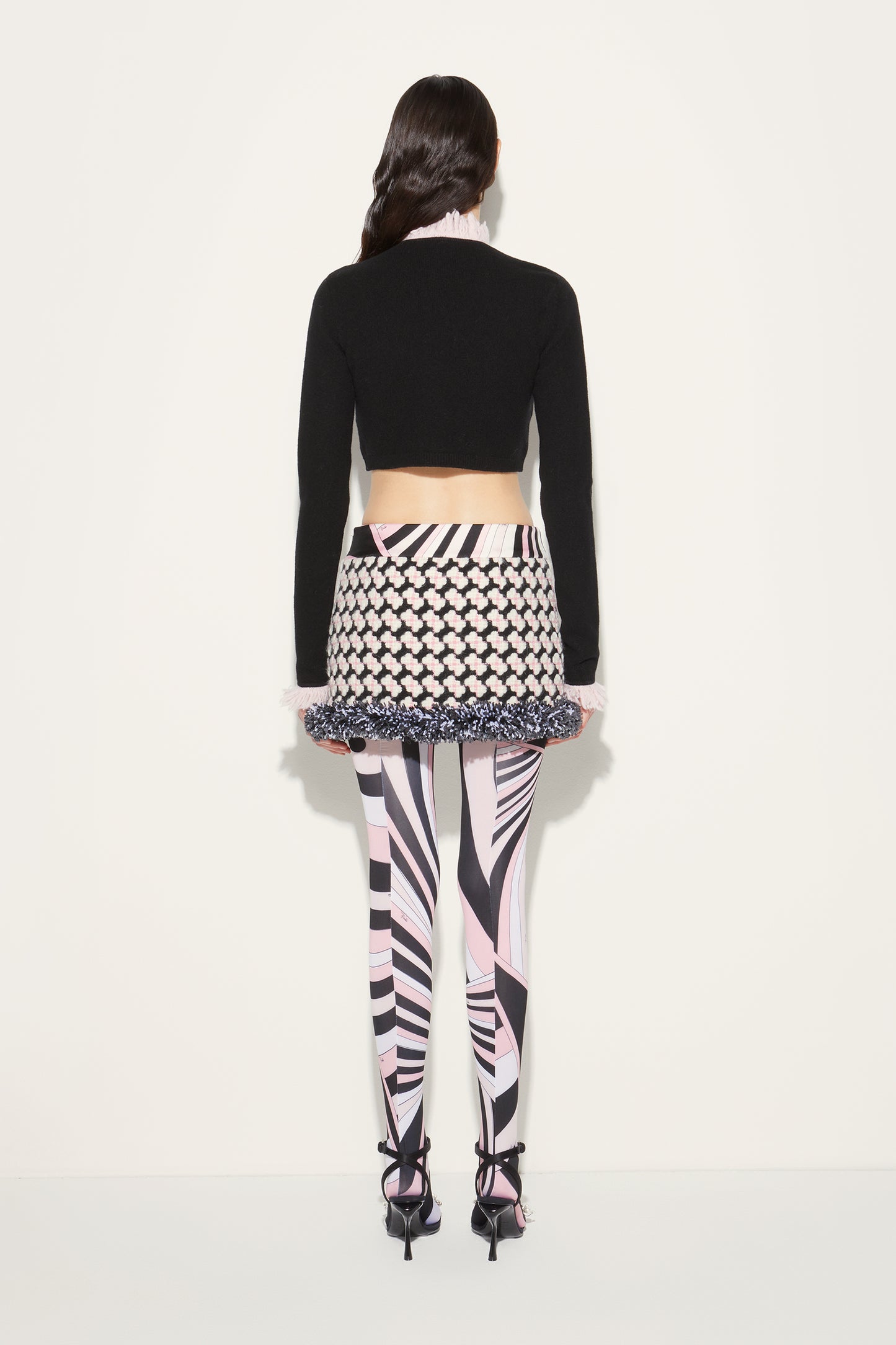 Fringed Cropped Cardigan View 4 - Pucci