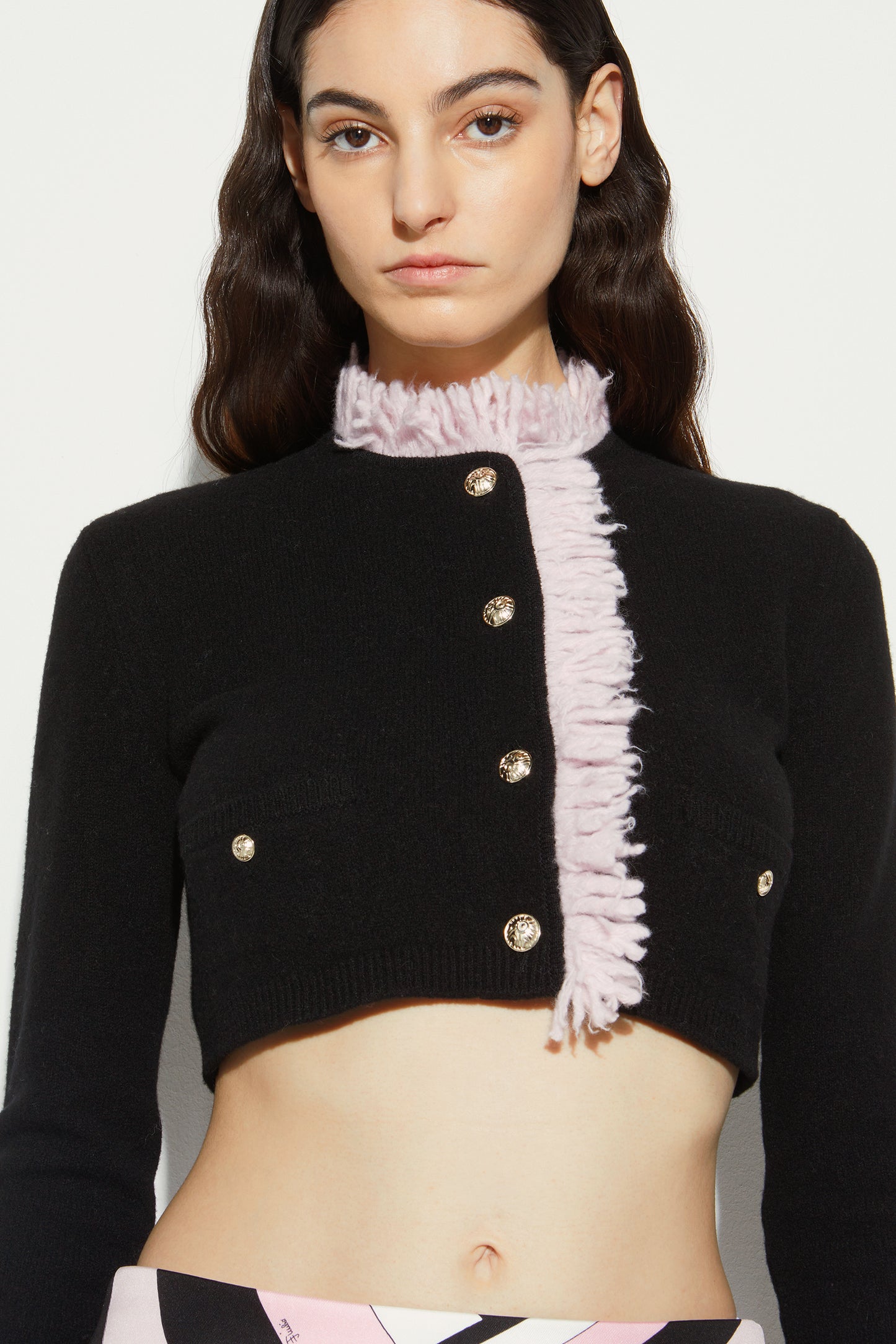 Fringed Cropped Cardigan View 5 - Pucci