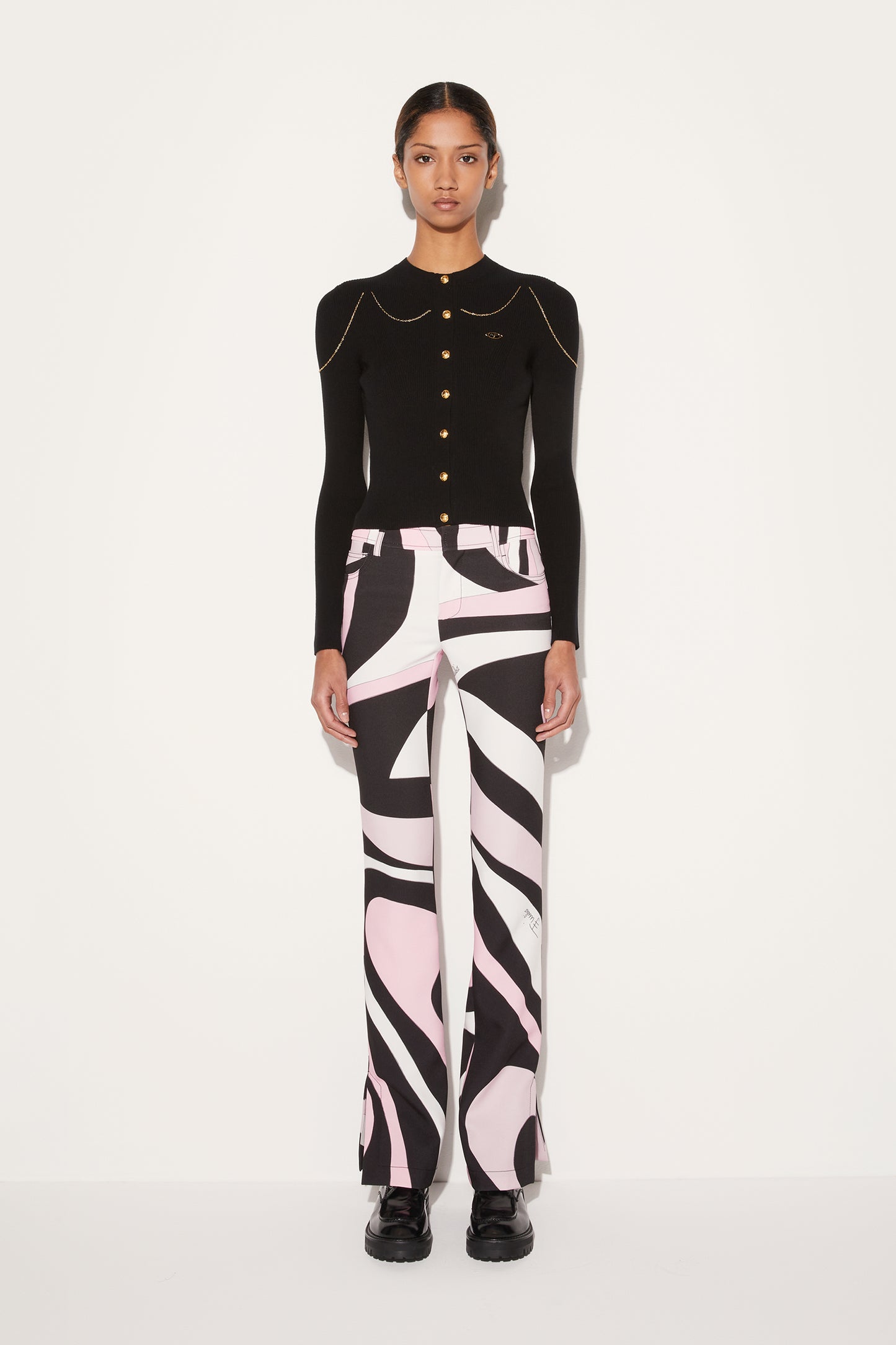 Chain-Embellished Cardigan View 2 - Pucci