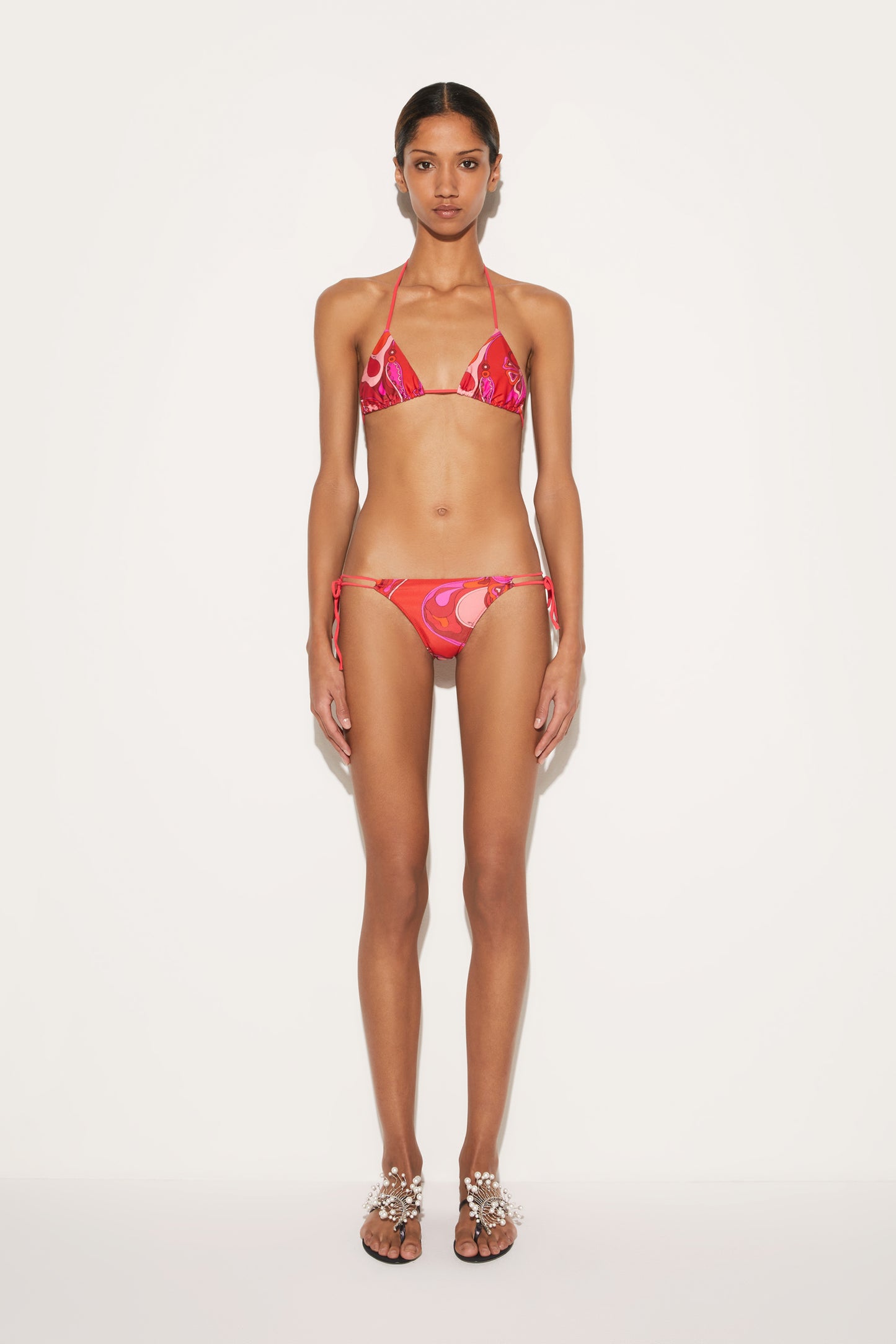 Orchidee-Print Bikini Top View 2 - Pucci