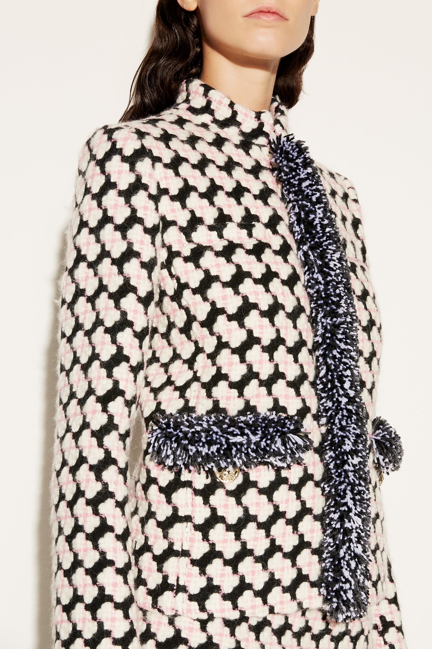 Fringed Tweed Jacket View 5 - Pucci
