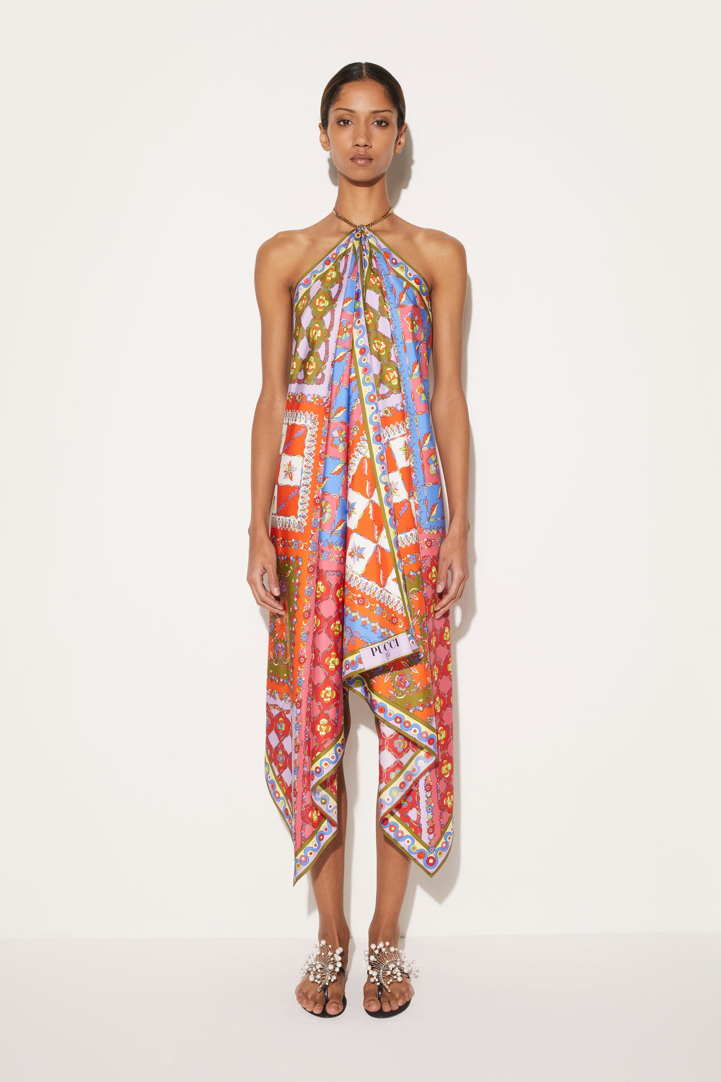 Festa-Print Silk-Twill Dress View 2 - Pucci