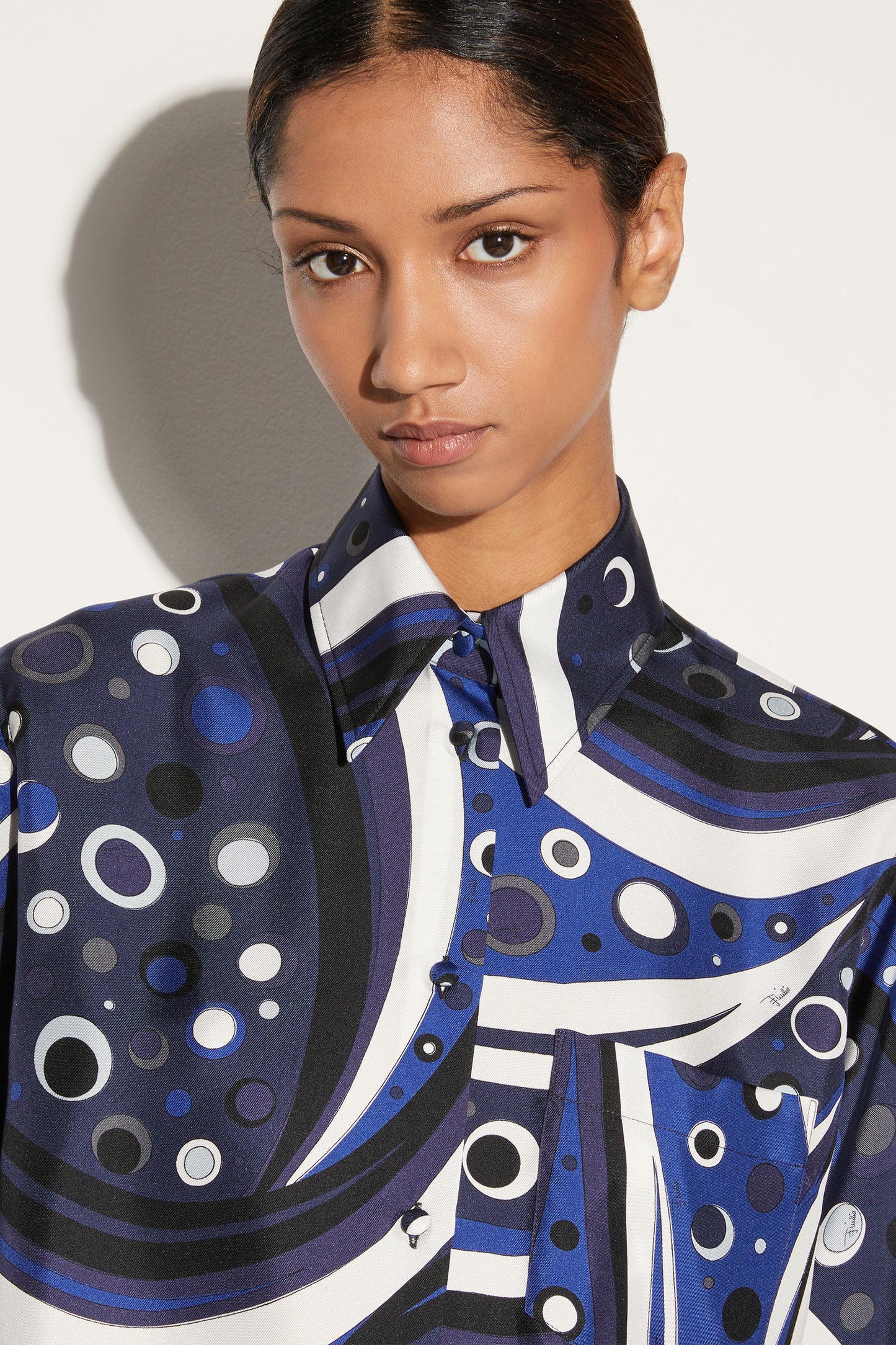 Fontane-Print Silk-Twill Shirt View 5 - Pucci