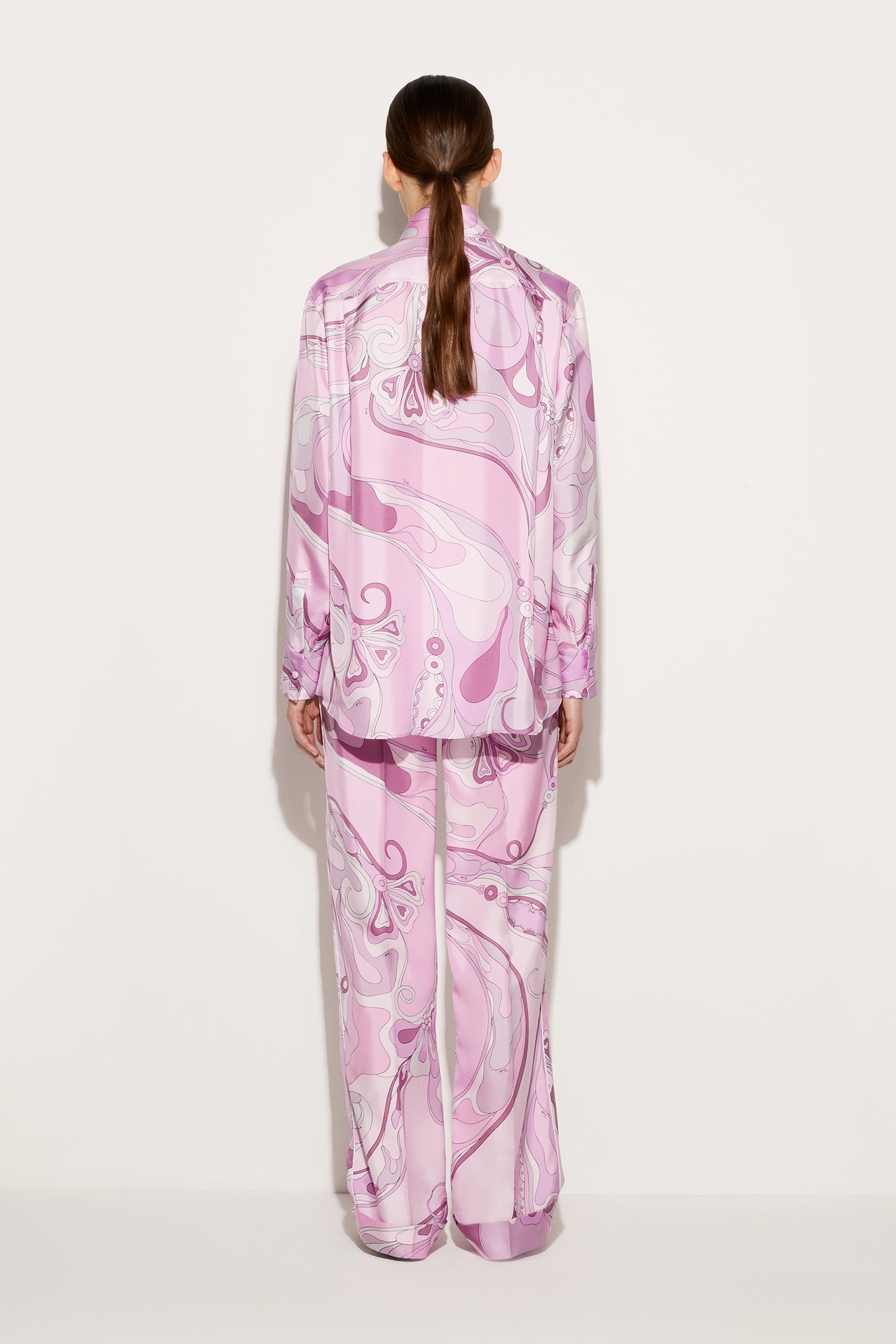 Orchidee-Print Silk-Twill Shirt View 4 - Pucci