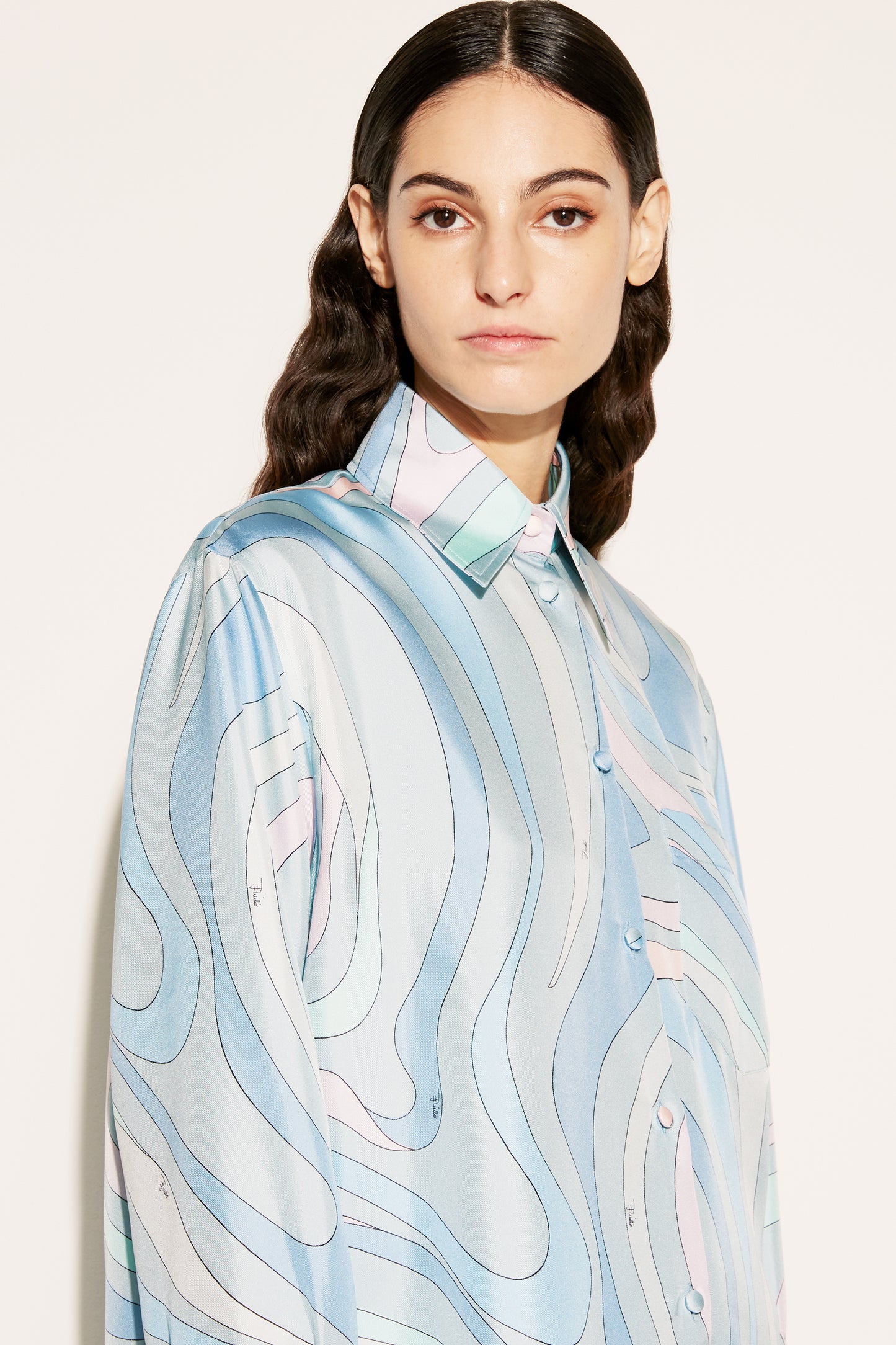 Marmo-Print Silk-Twill Shirt View 5 - Pucci