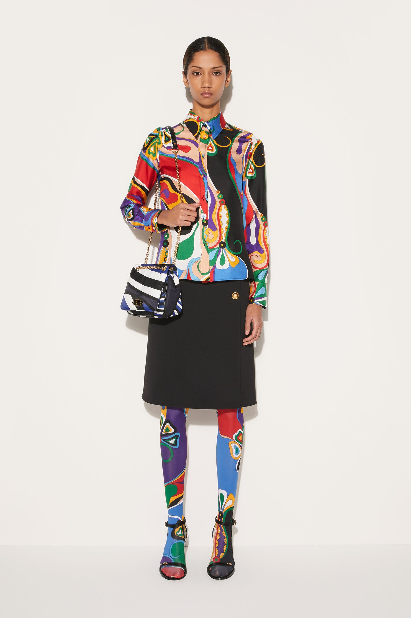 Orchidee-Print Silk-Twill Shirt View 2 - Pucci