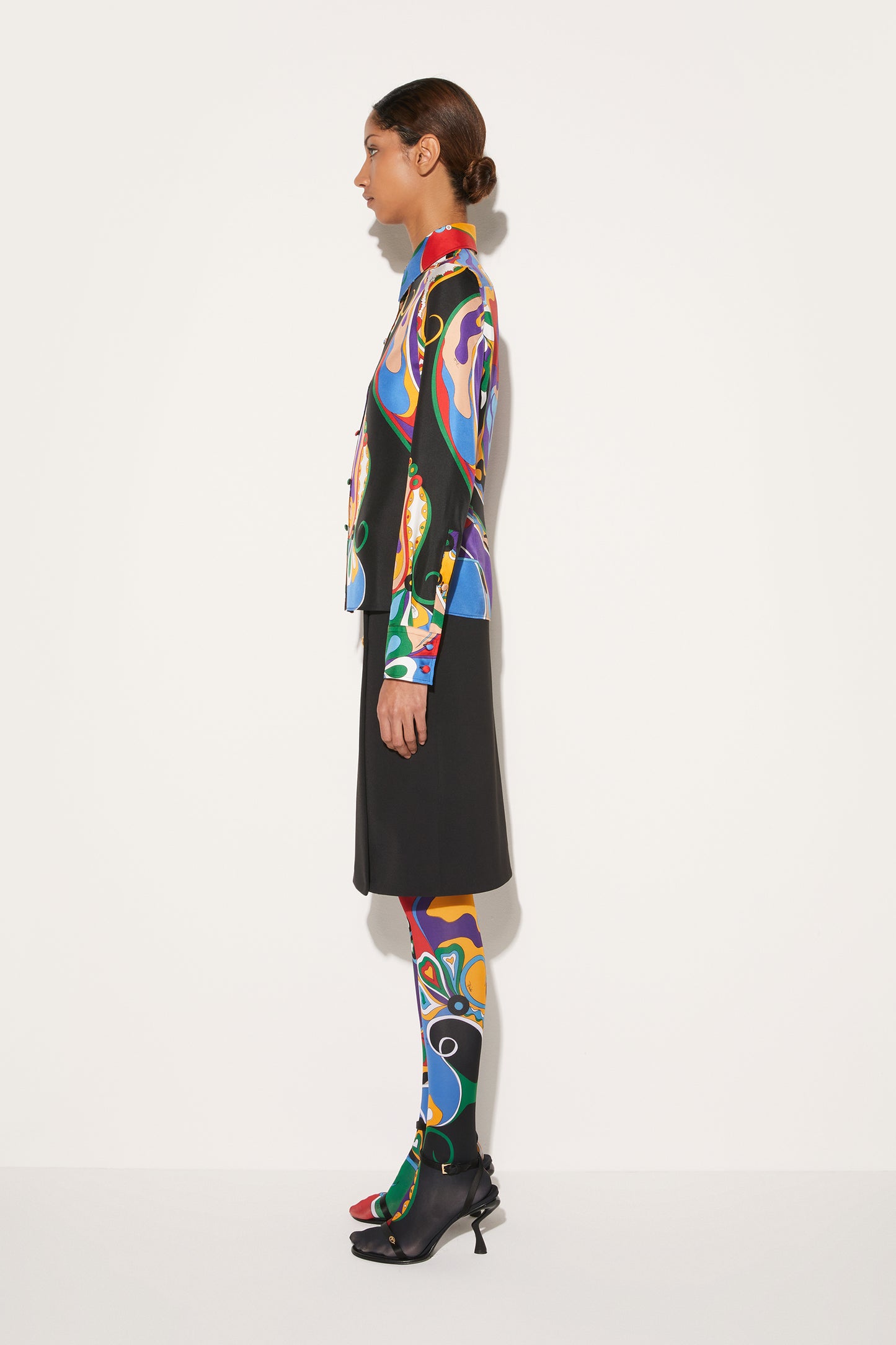 Orchidee-Print Silk-Twill Shirt View 3 - Pucci