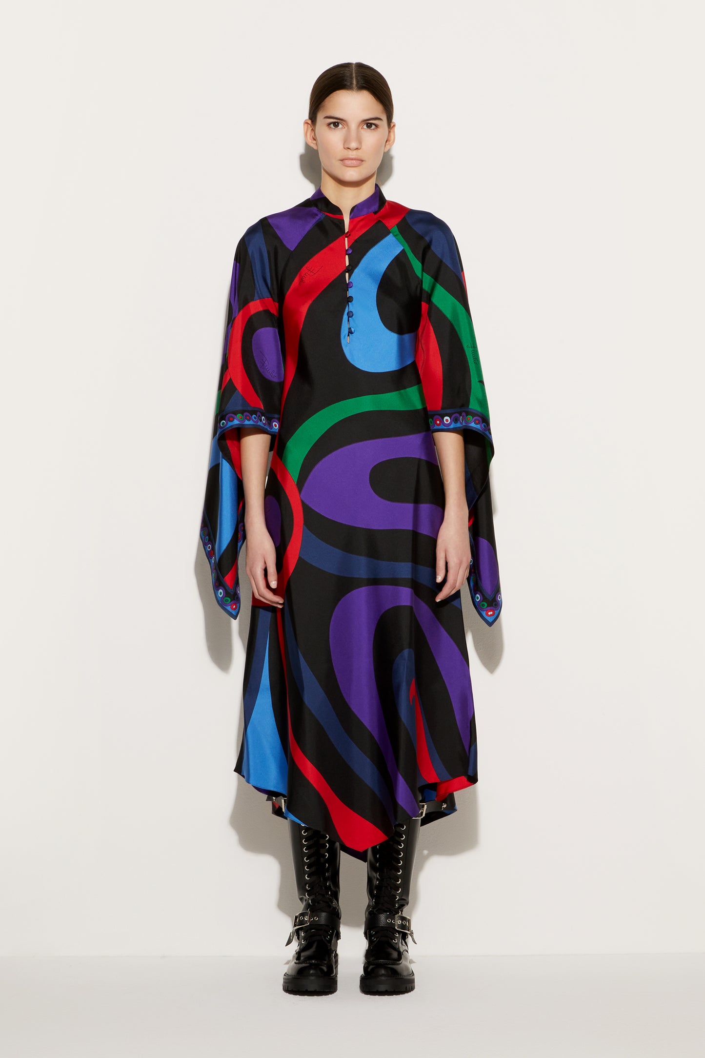 Marmo-Print Silk-Twill Kaftan View 2 - Pucci