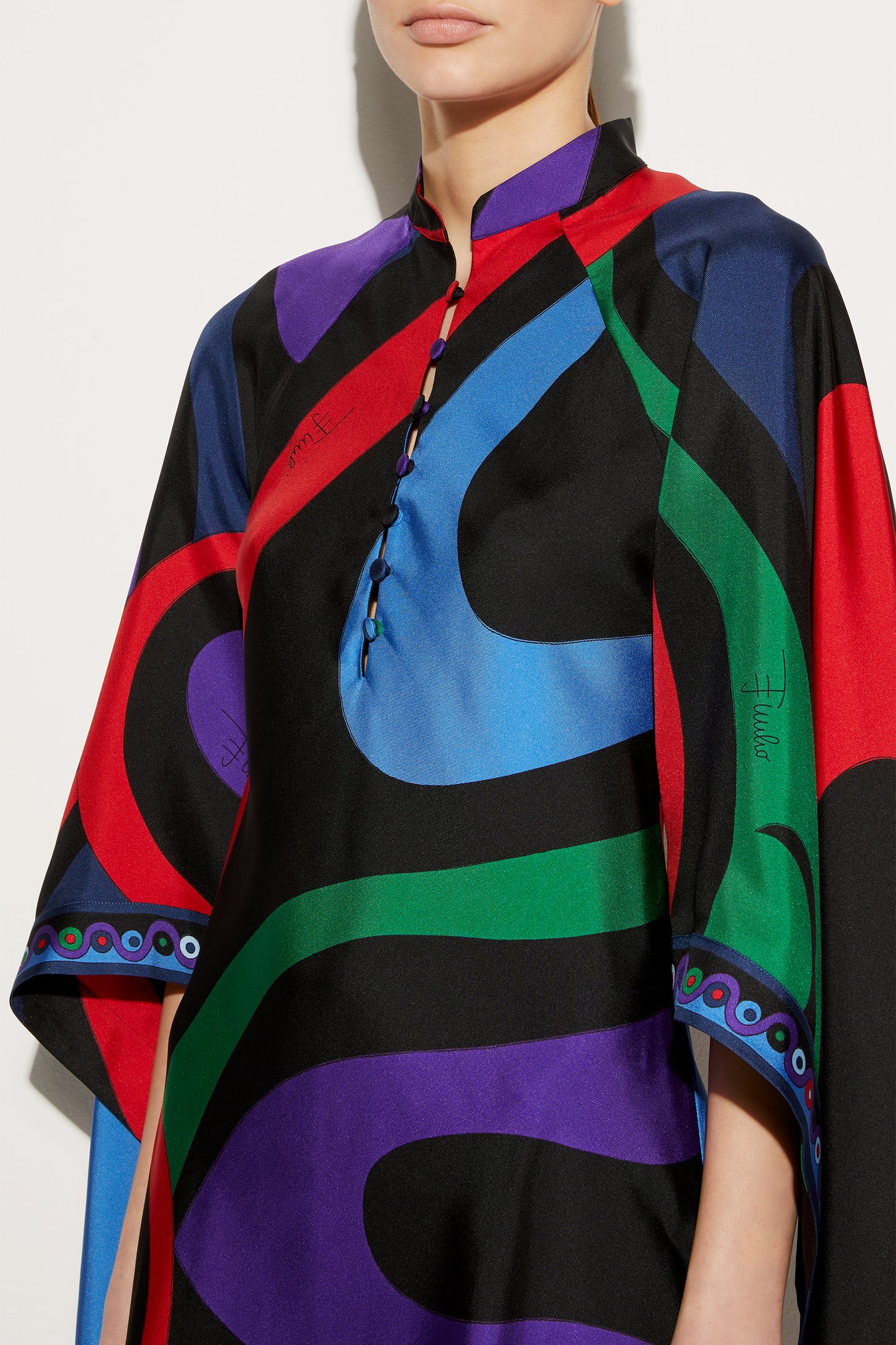 Marmo-Print Silk-Twill Kaftan View 5 - Pucci