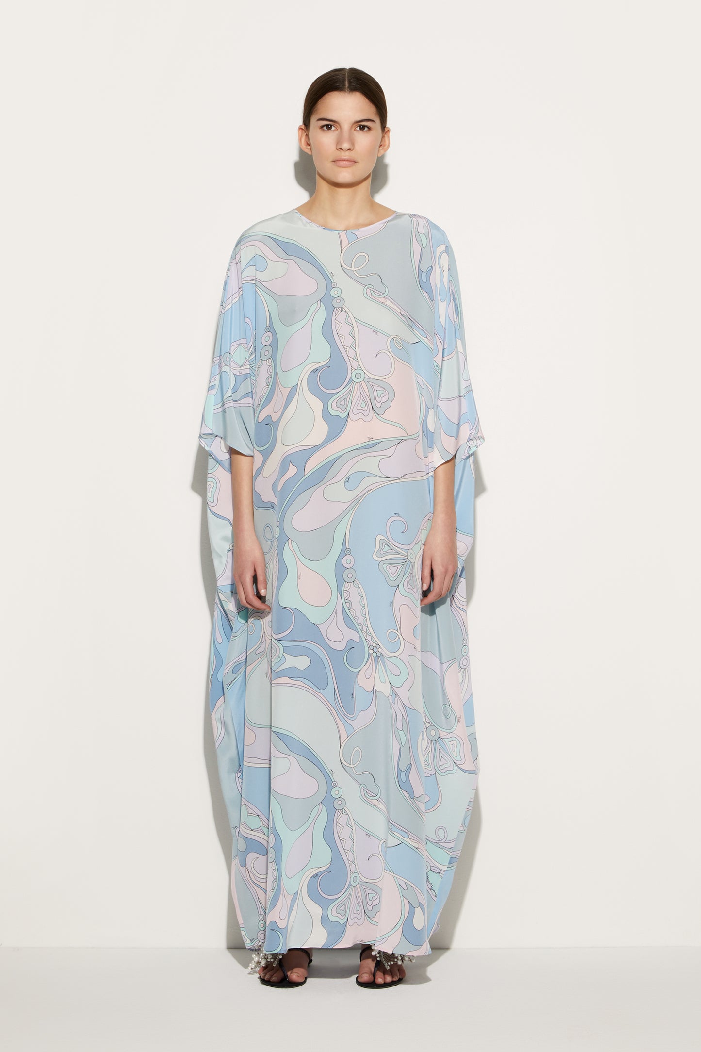 Orchidee-Print Silk Kaftan View 2 - Pucci