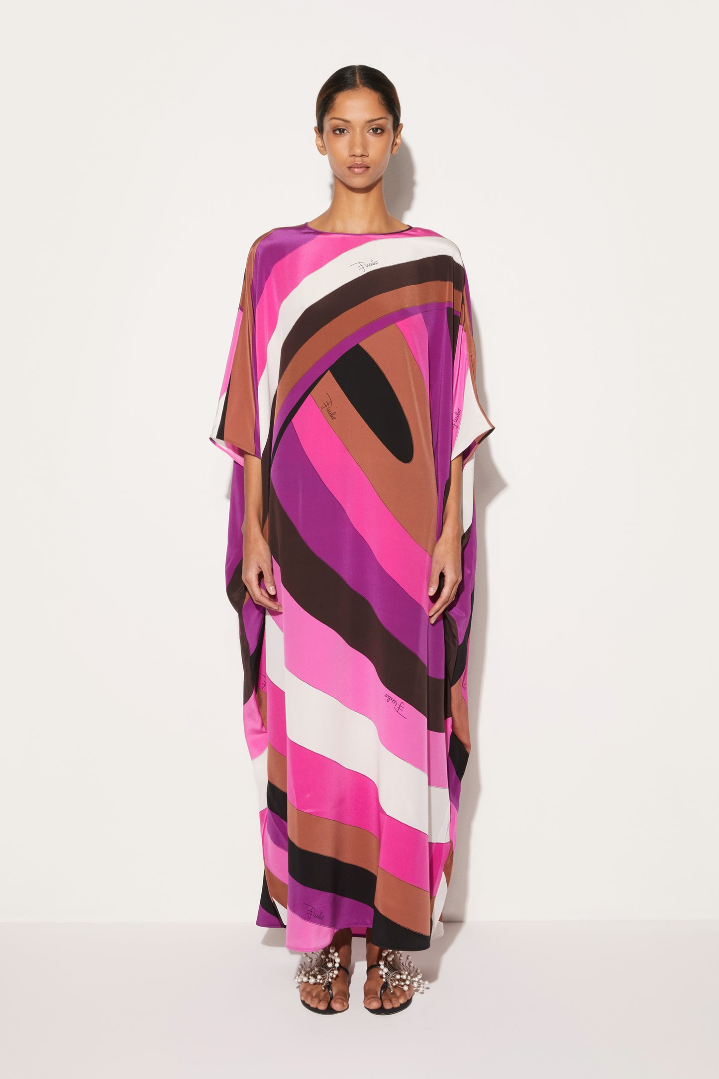Iride-Print Silk Kaftan View 2 - Pucci
