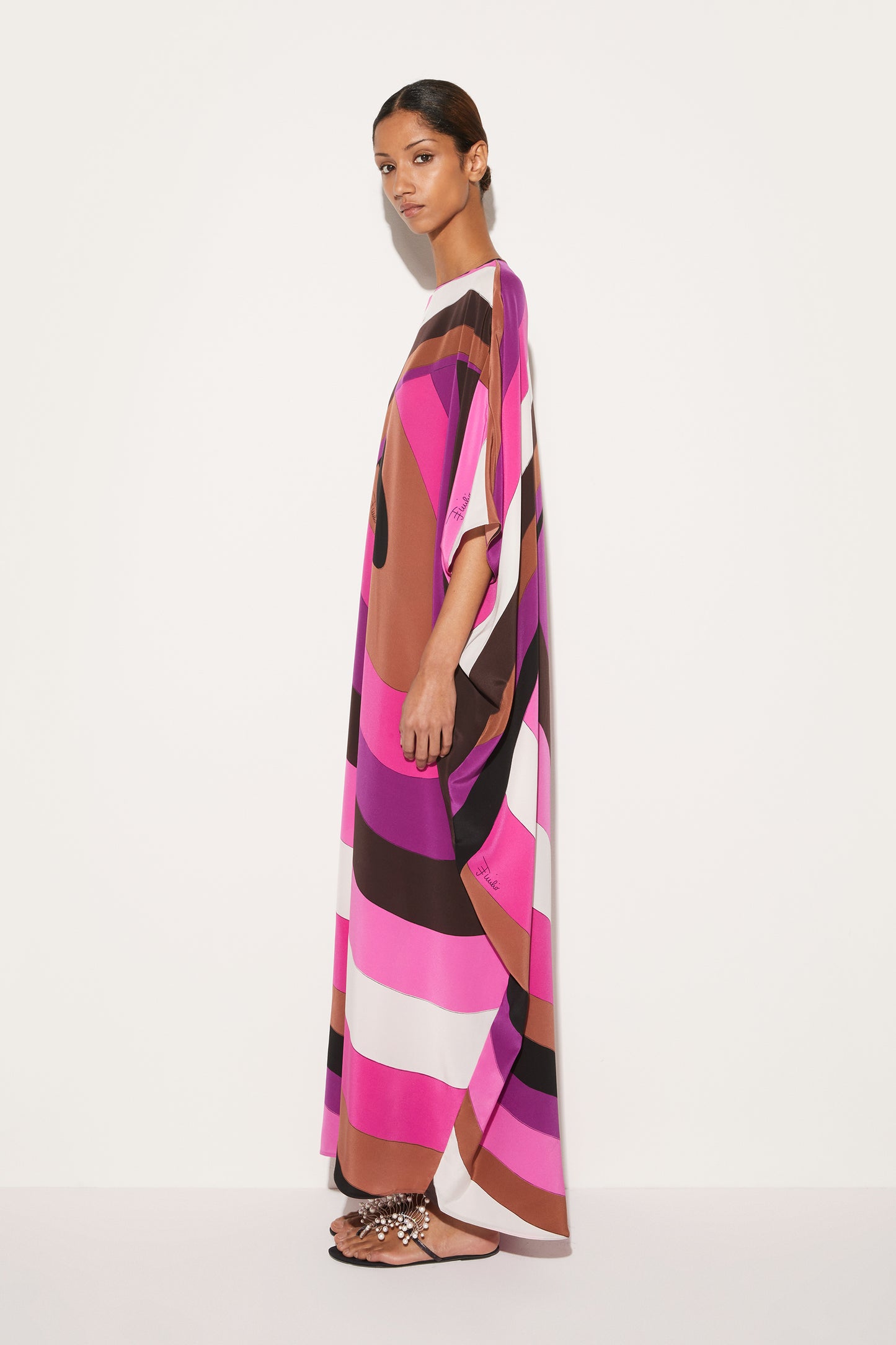 Iride-Print Silk Kaftan View 3 - Pucci