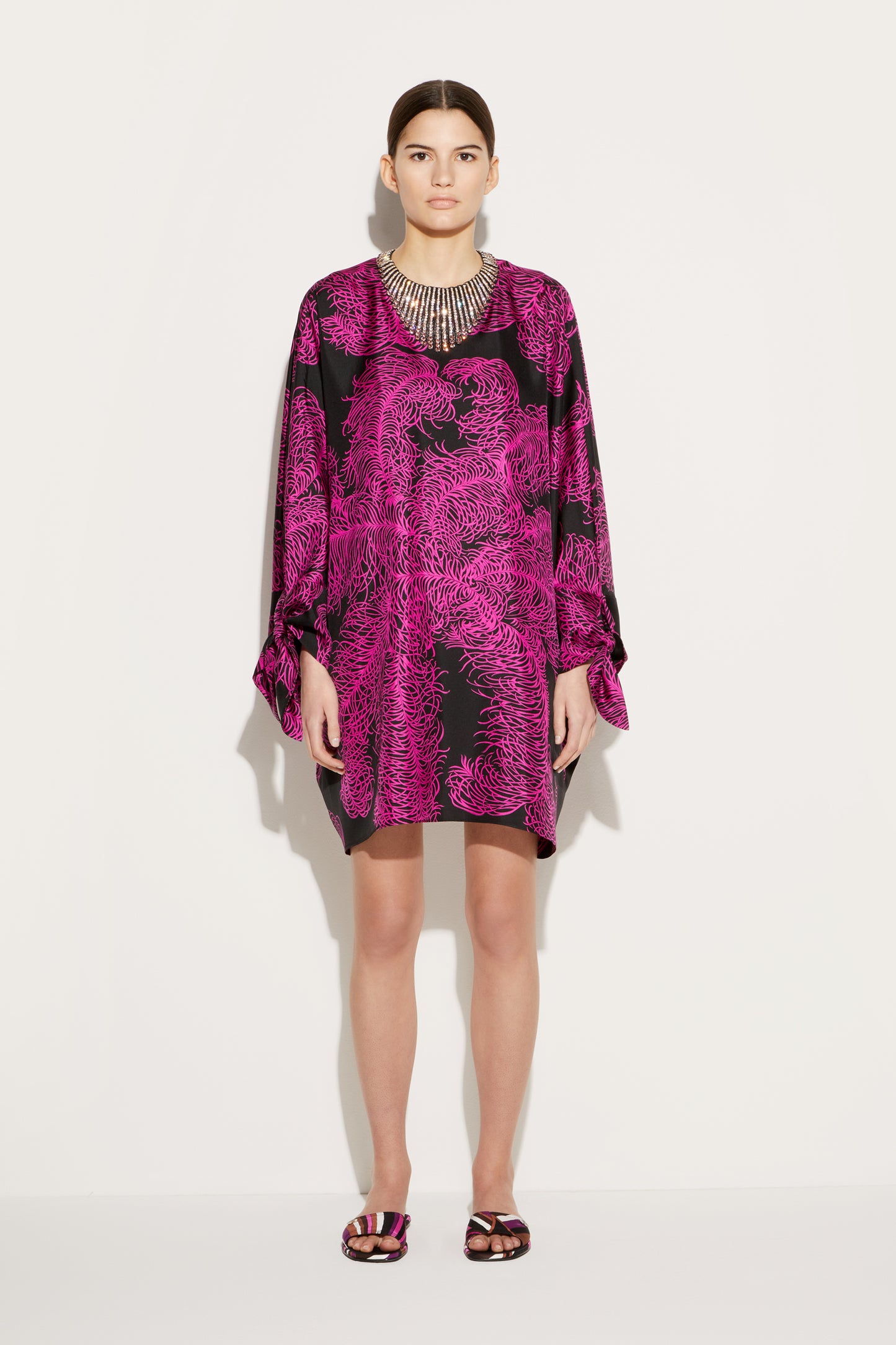 Struzzo-Print Silk-Twill Kaftan View 2 - Pucci