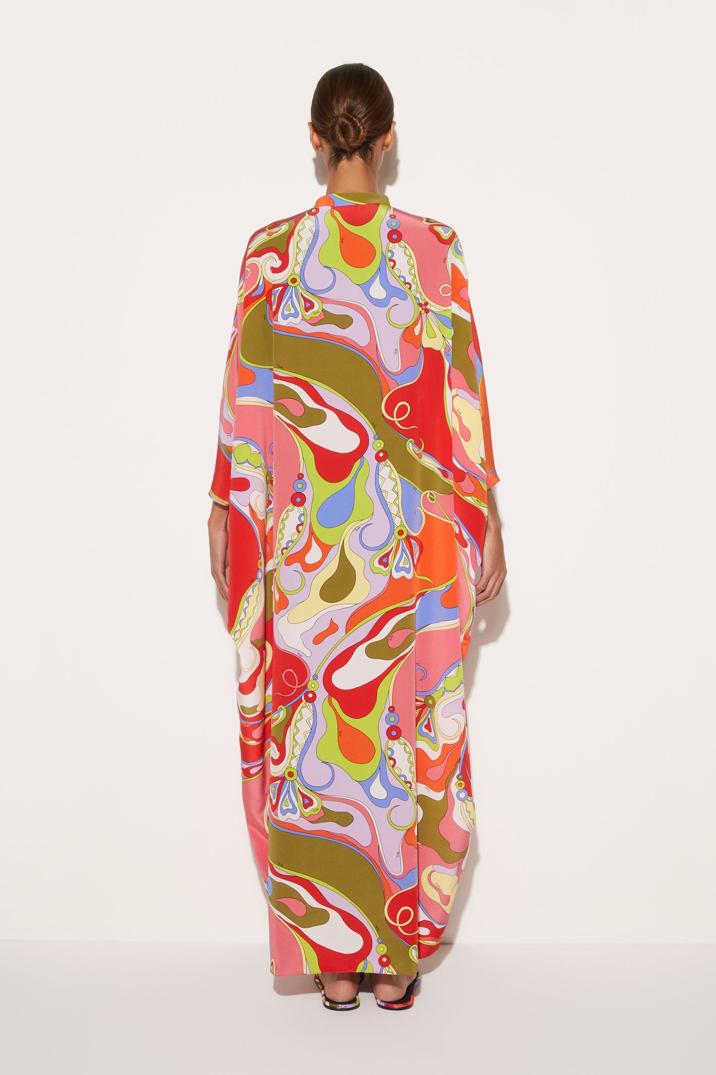 Orchidee-Print Silk Kaftan View 4 - Pucci