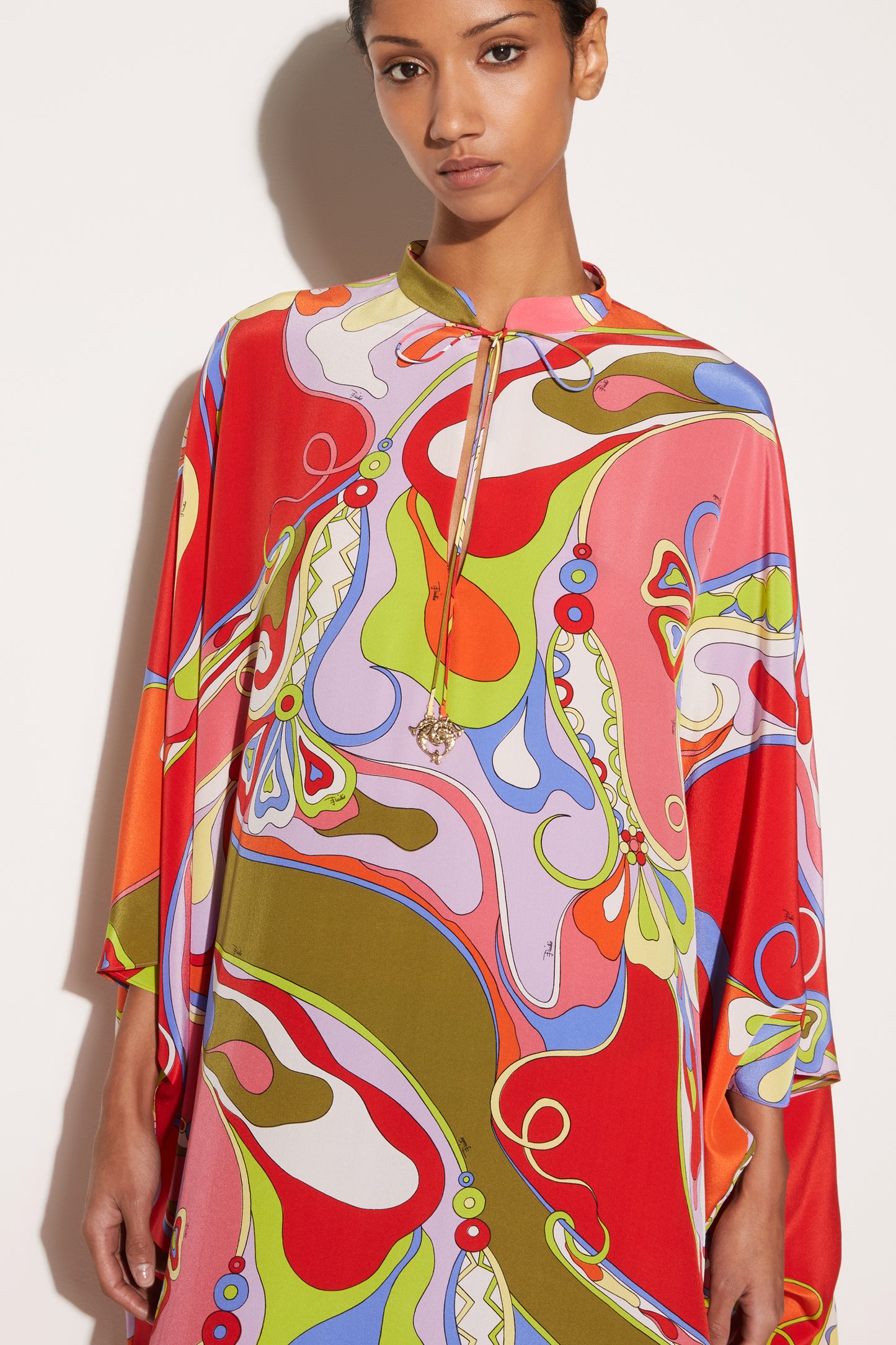 Orchidee-Print Silk Kaftan View 5 - Pucci