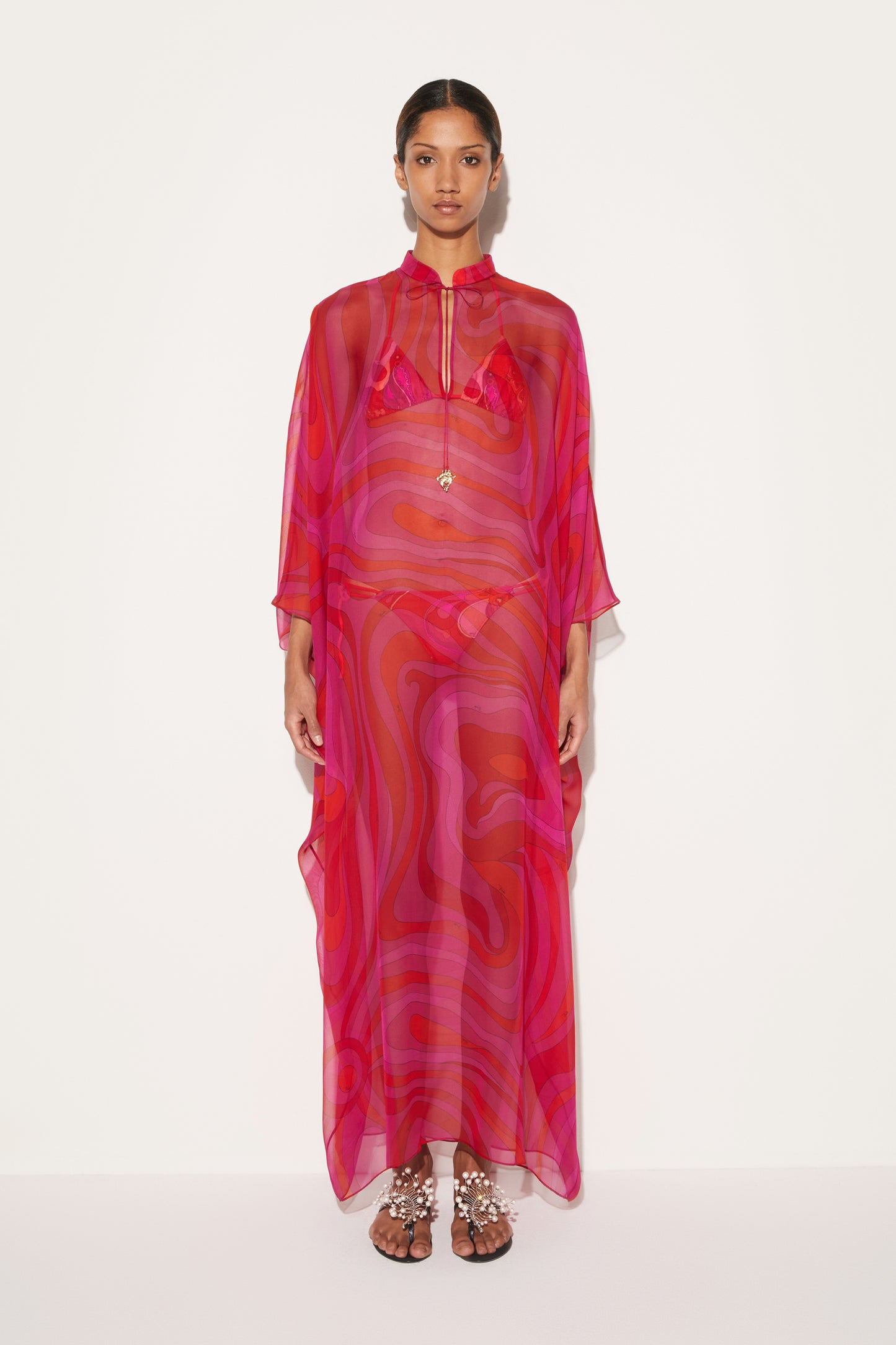 Marmo-Print Silk Kaftan View 2 - Pucci