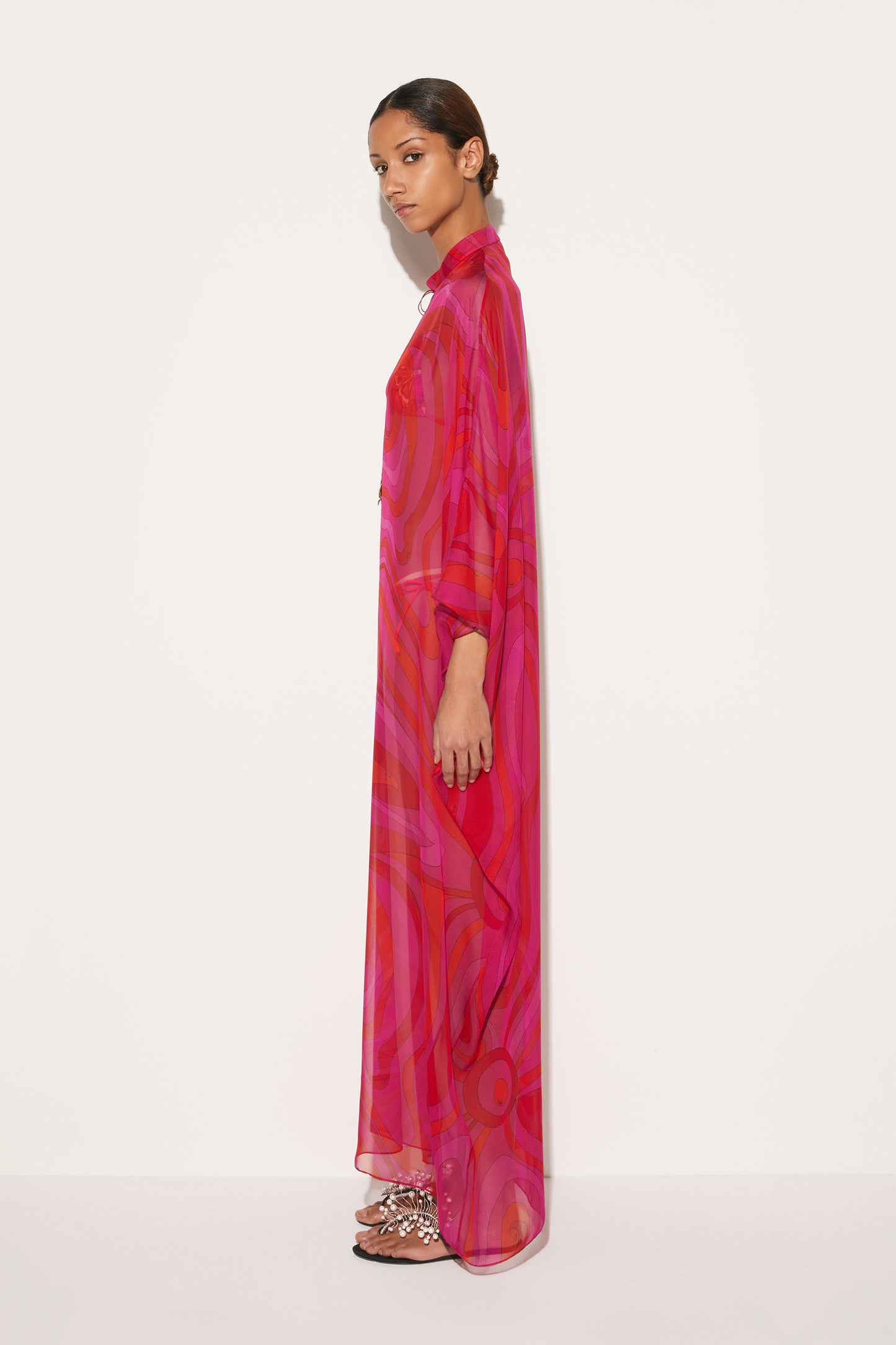 Marmo-Print Silk Kaftan View 3 - Pucci