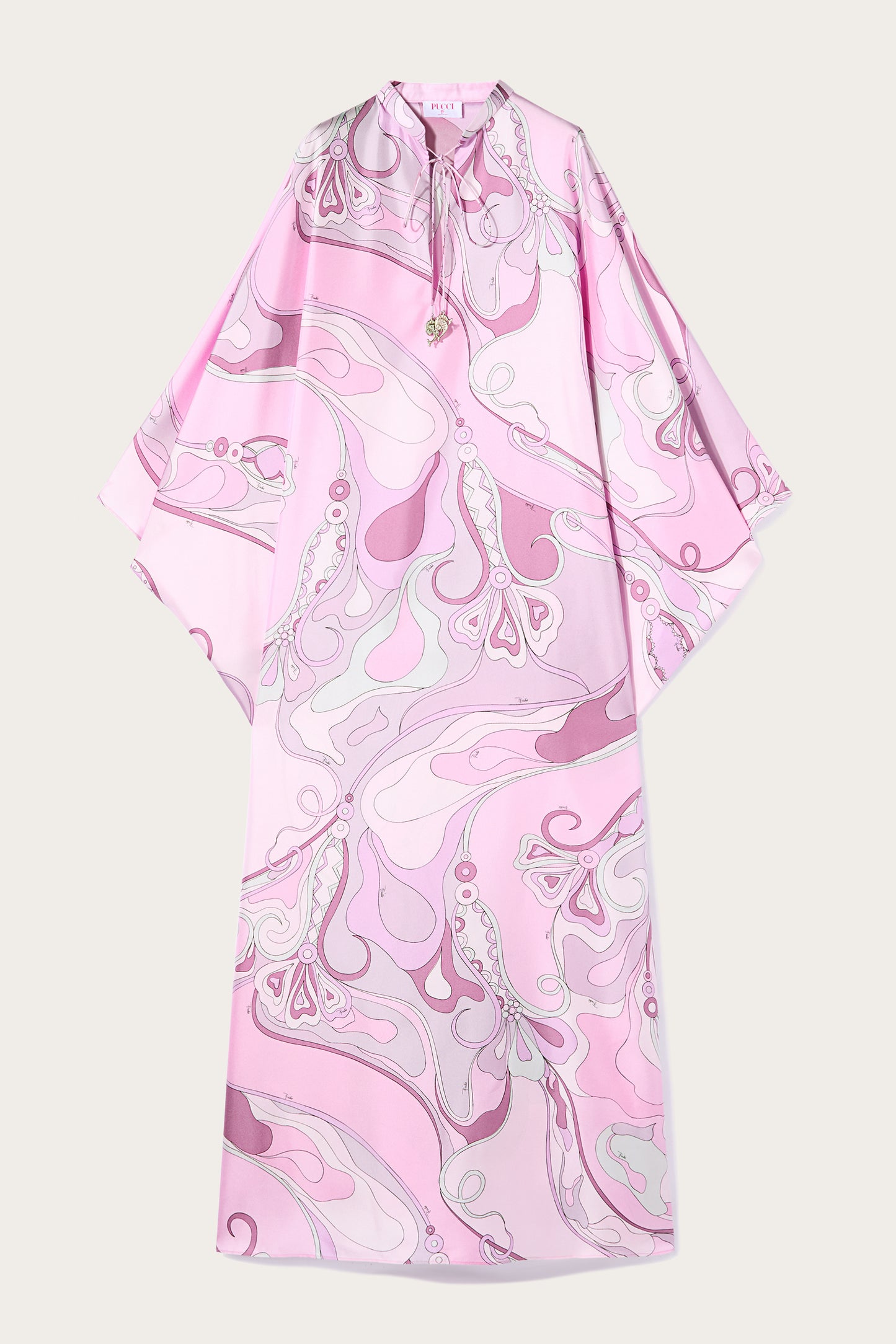 Orchidee-Print Silk-Twill Kaftan View 1 - Pucci
