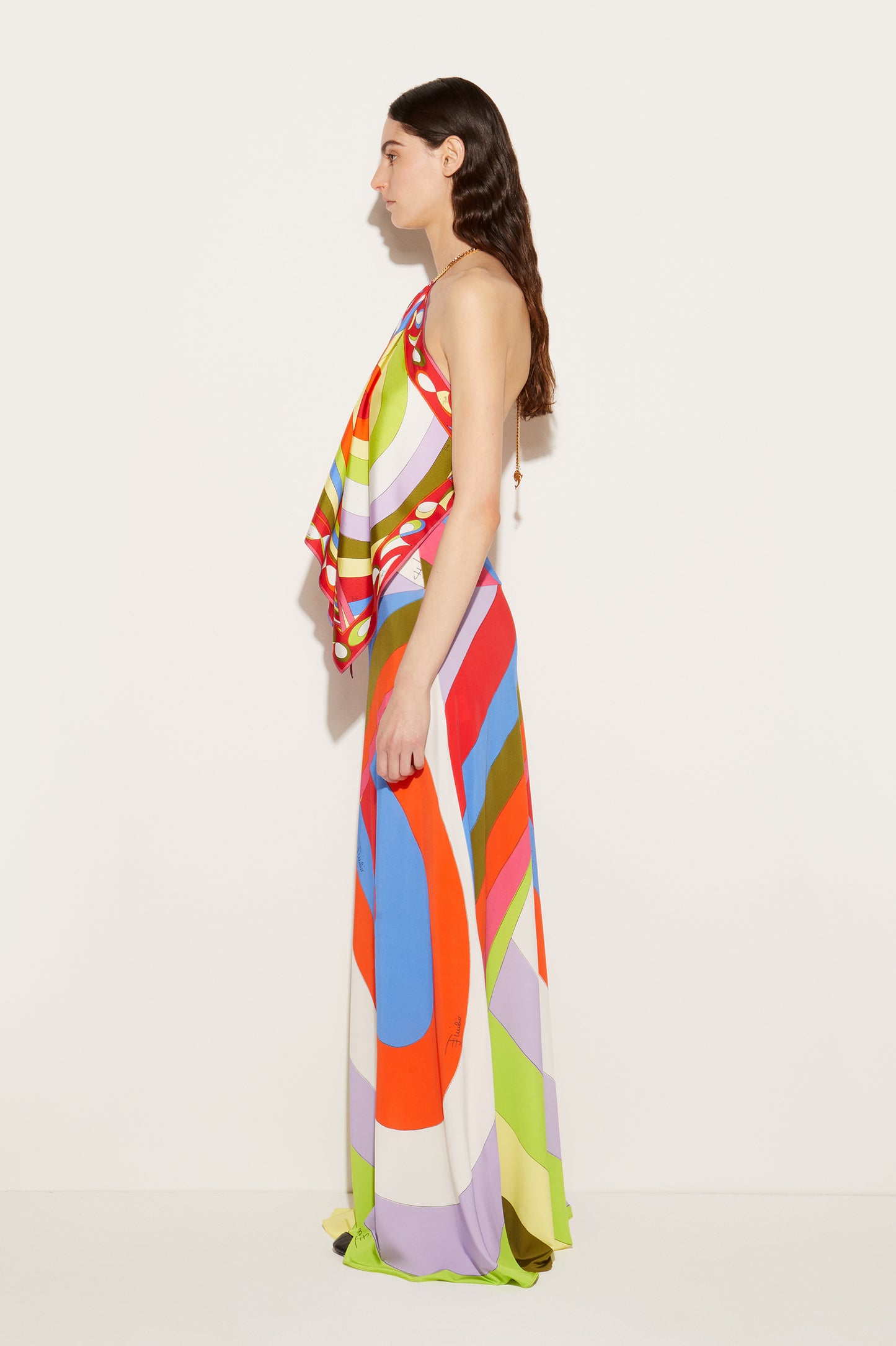 Iride And Pesci-Print Silk-Twill Top View 3 - Pucci