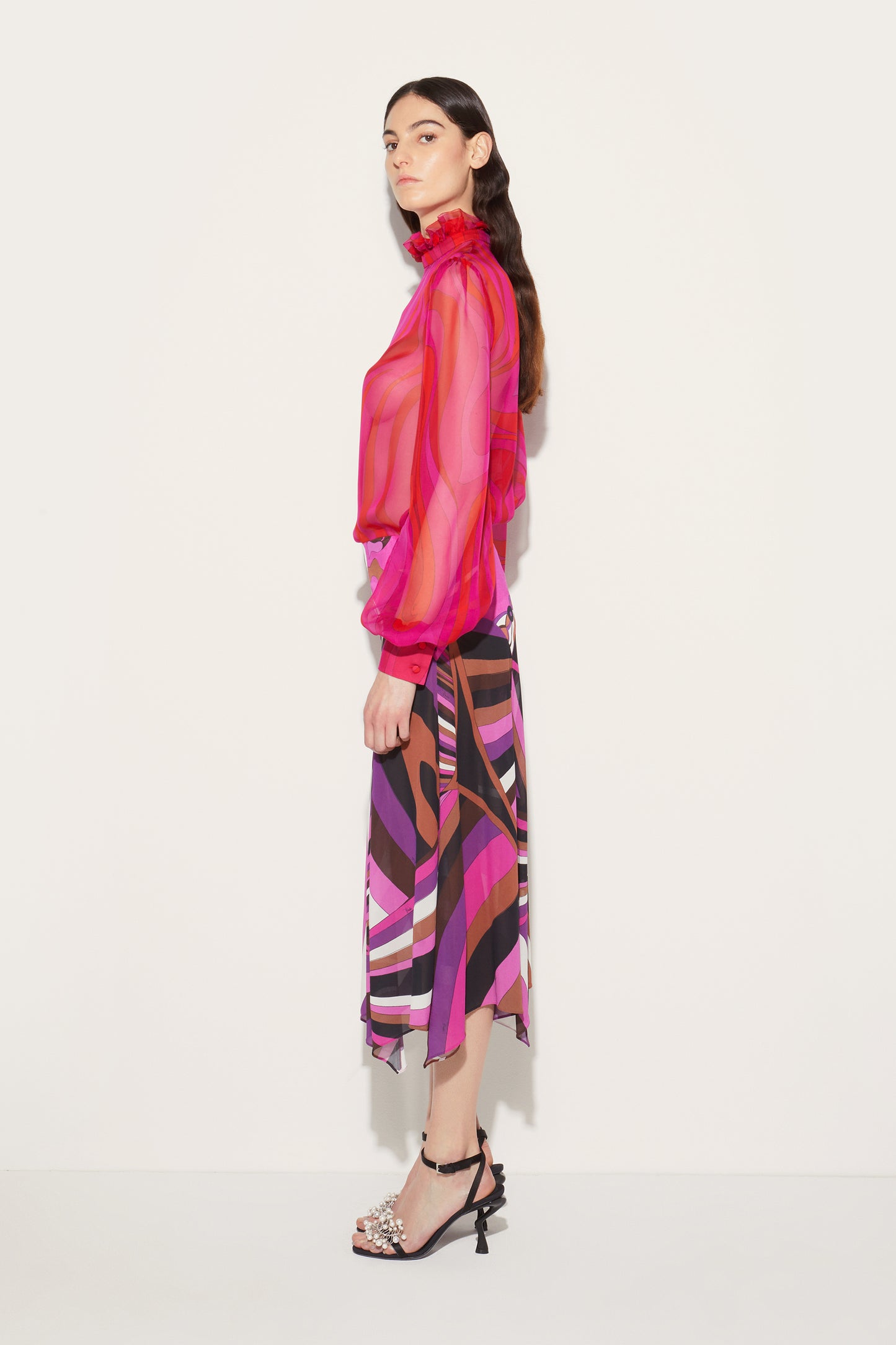 Marmo-Print Silk Top View 2 - Pucci