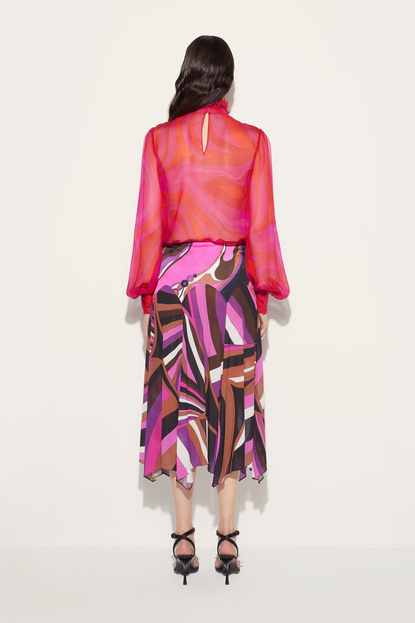 Marmo-Print Silk Top View 4 - Pucci