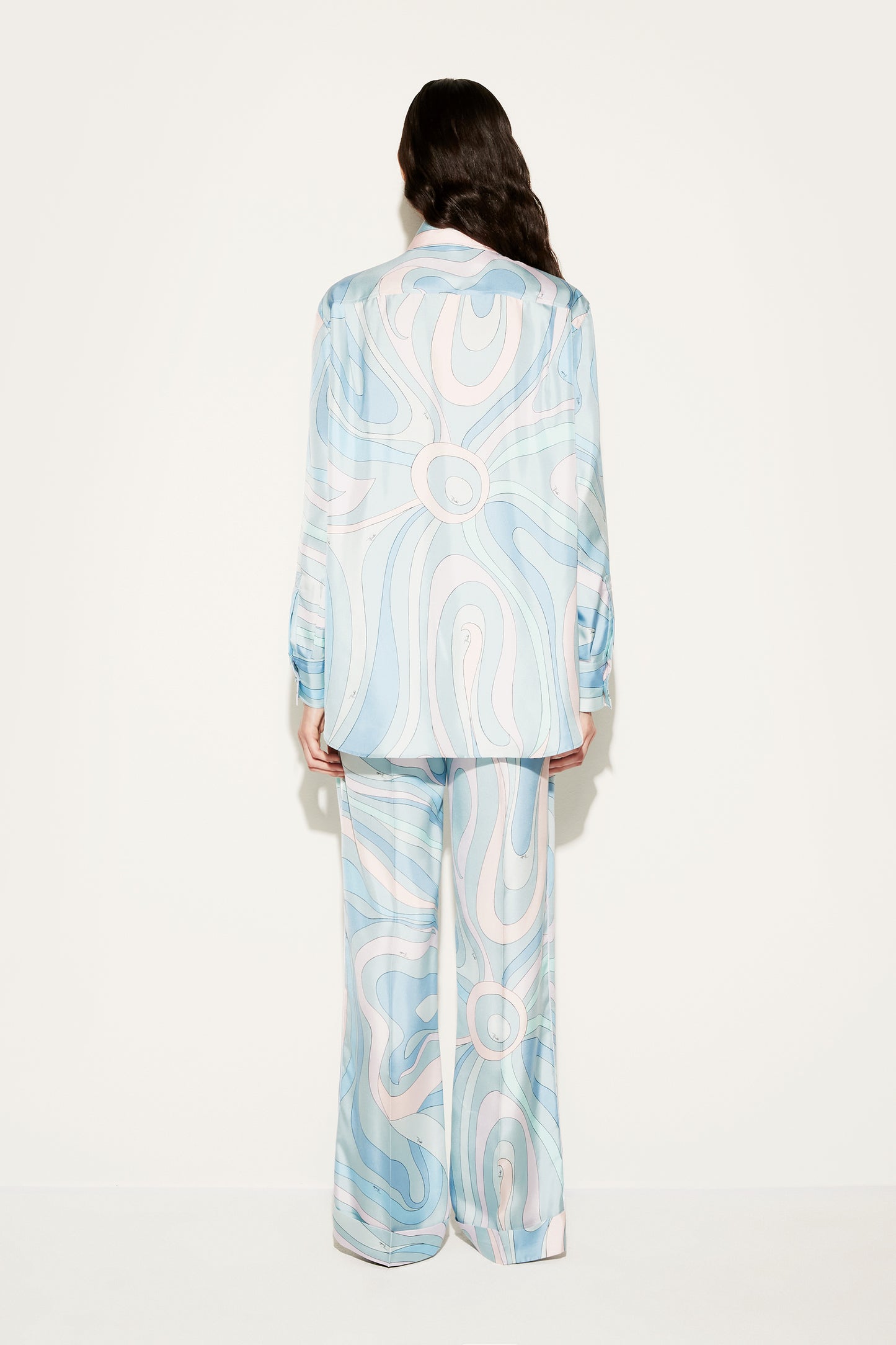 Marmo-Print Silk-Twill Trousers View 4 - Pucci