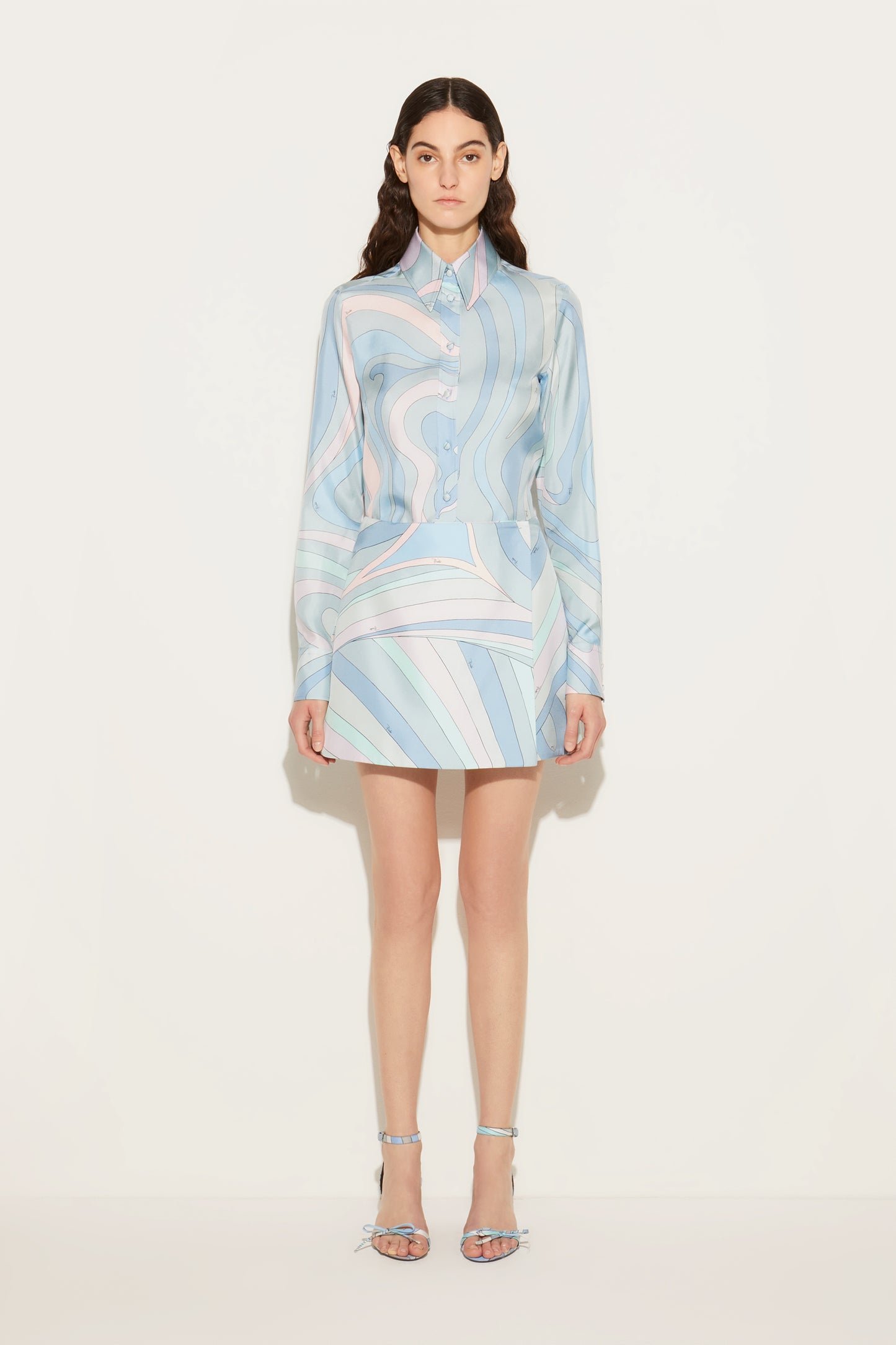 Iride-Print Silk-Twill Skirt View 2 - Pucci