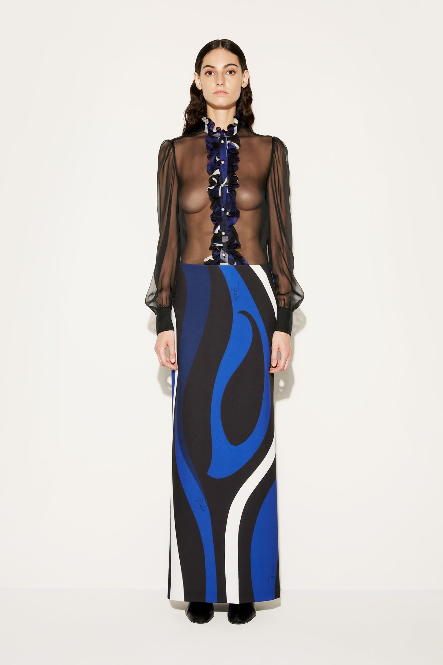 Marmo-Print Long Skirt View 2 - Pucci