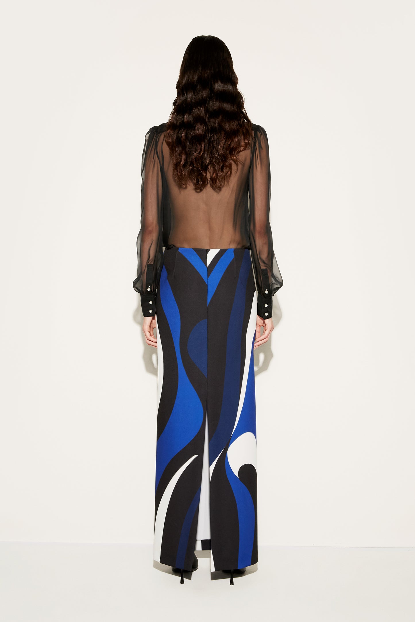 Marmo-Print Long Skirt View 3 - Pucci