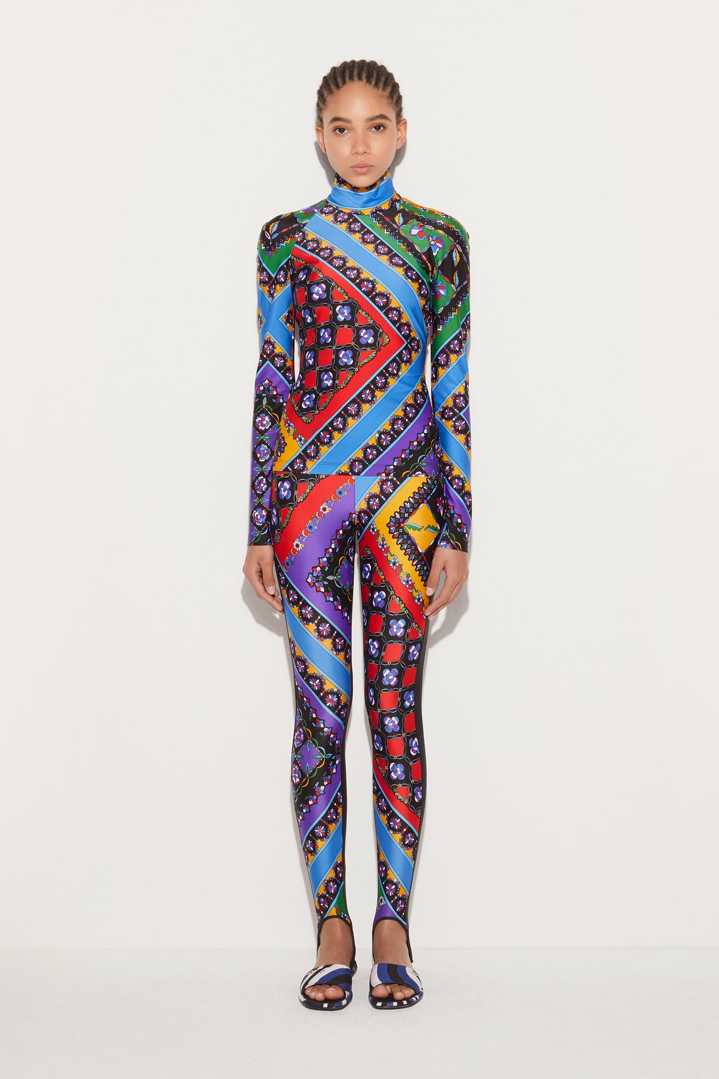 Festa-Print Stirrup Leggings View 2 - Pucci