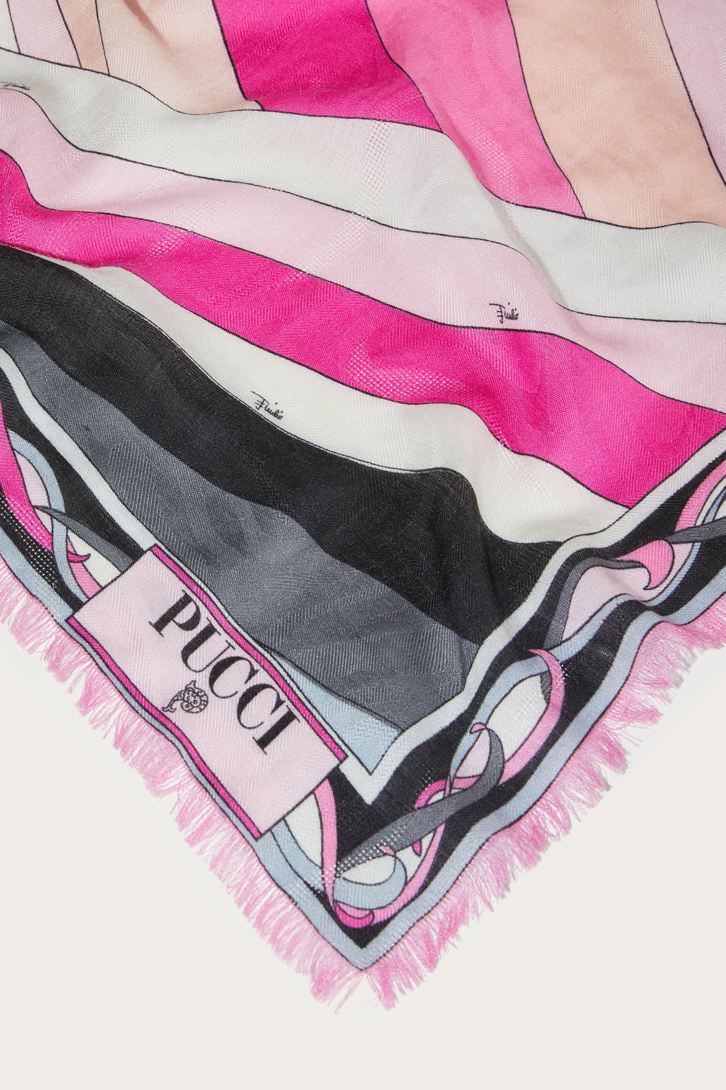 Iride Print Silk and Wool Pashmina View 4 - Pucci