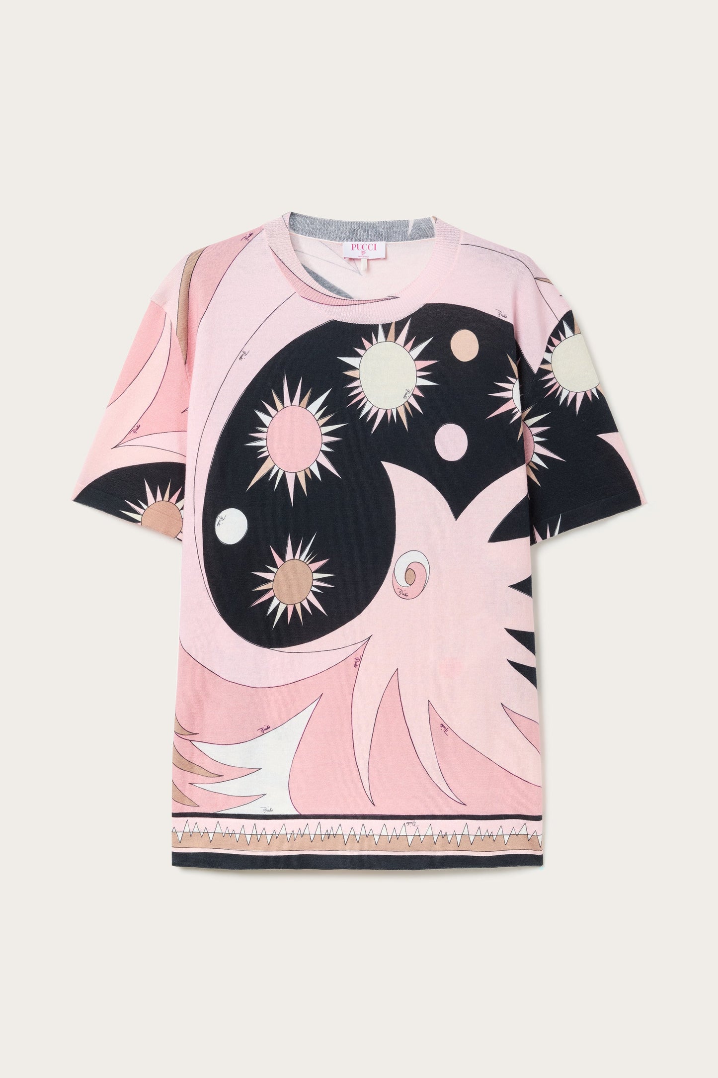 Stella Print Wool T-Shirt View 1 - Pucci