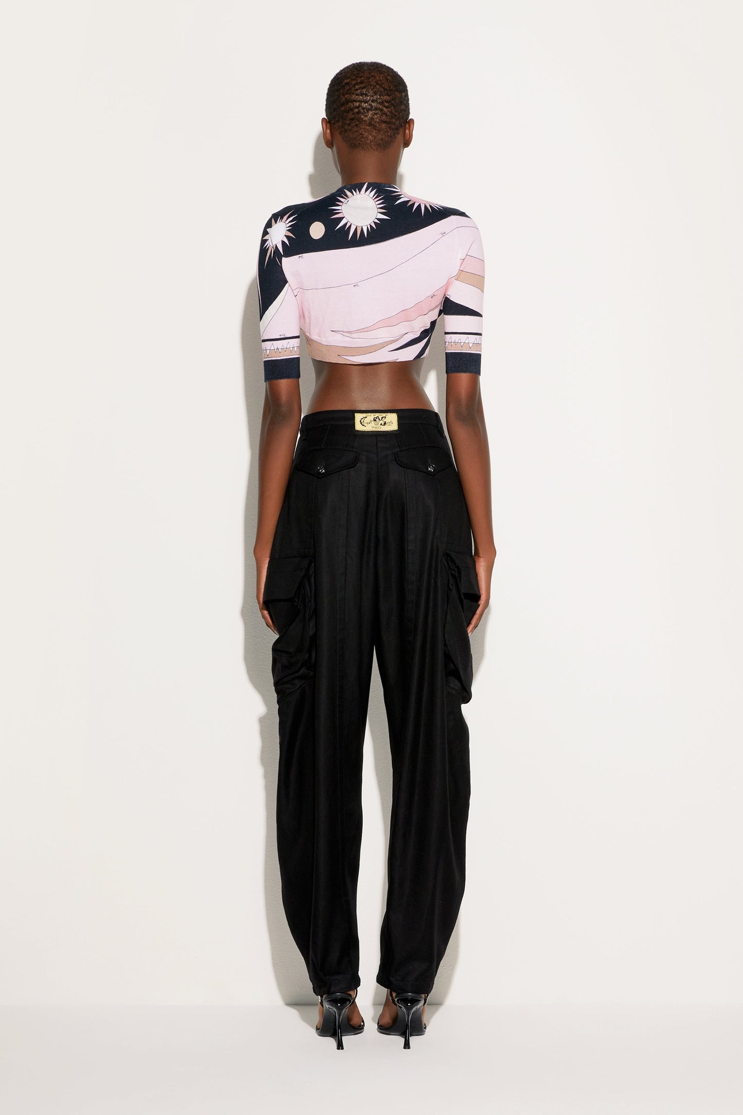 Stella Print Cropped Cardigan View 4 - Pucci