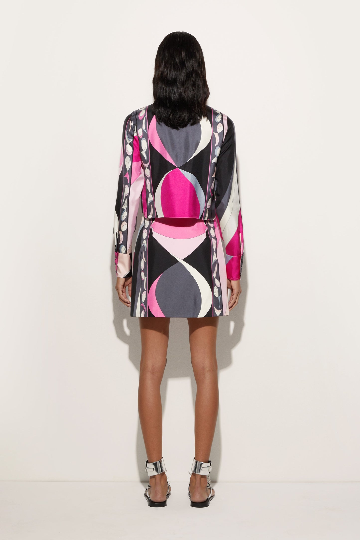 Pesci Print Silk Twill Miniskirt View 4 - Pucci