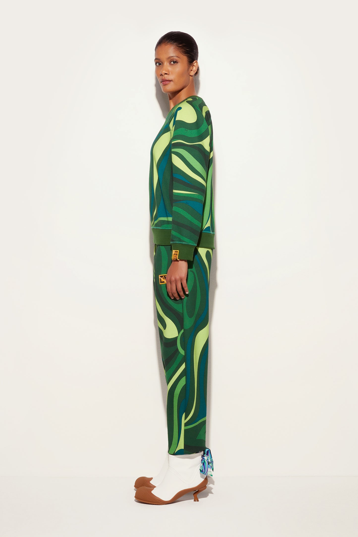 Fleece Sweatshirt Marmo Print View 3 - Pucci